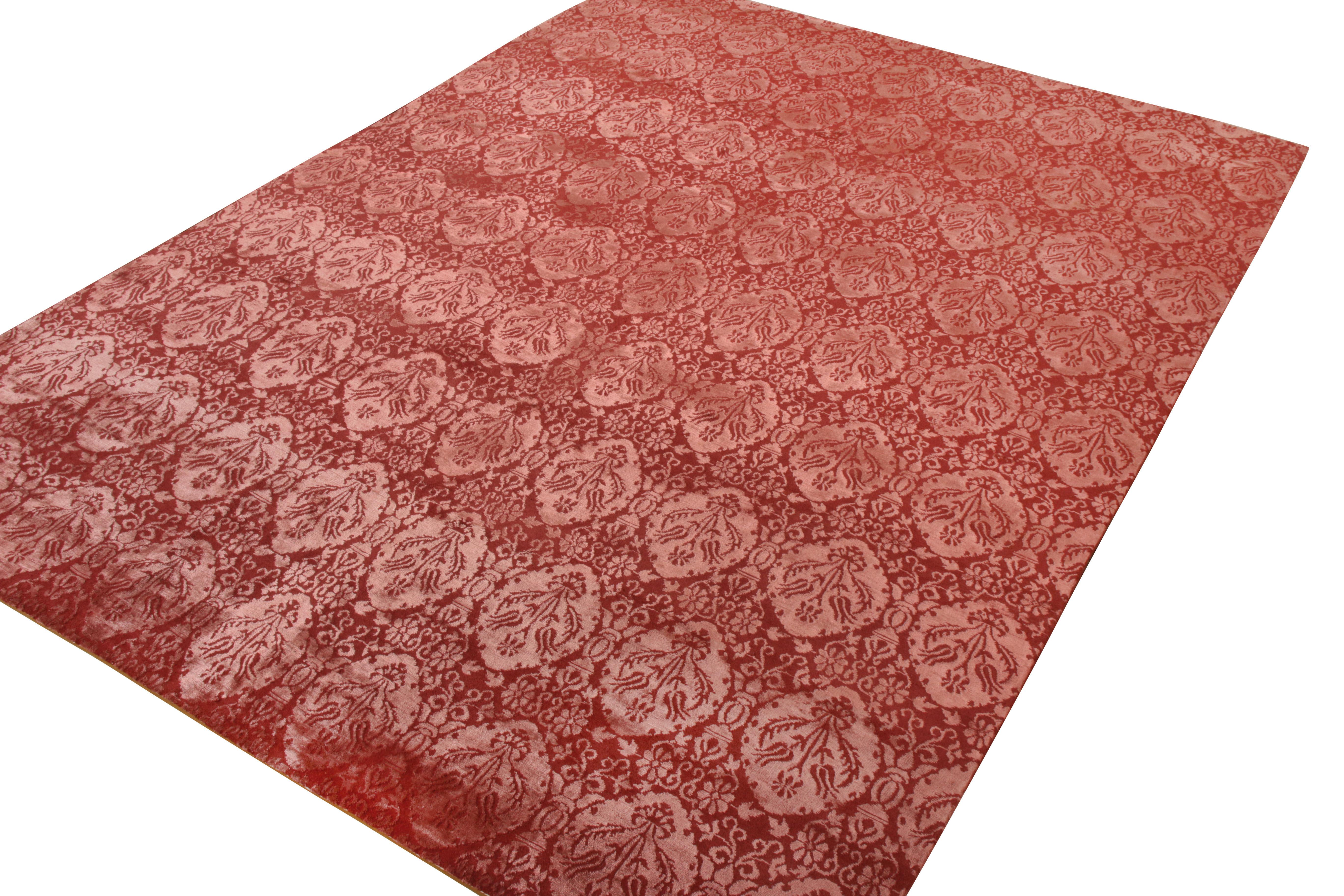 Other Rug & Kilim’s European Style Rug in Red Pink Floral Pattern For Sale