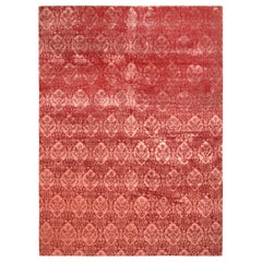 Rug & Kilim - Tappeto in stile europeo con motivo floreale rosso-rosa