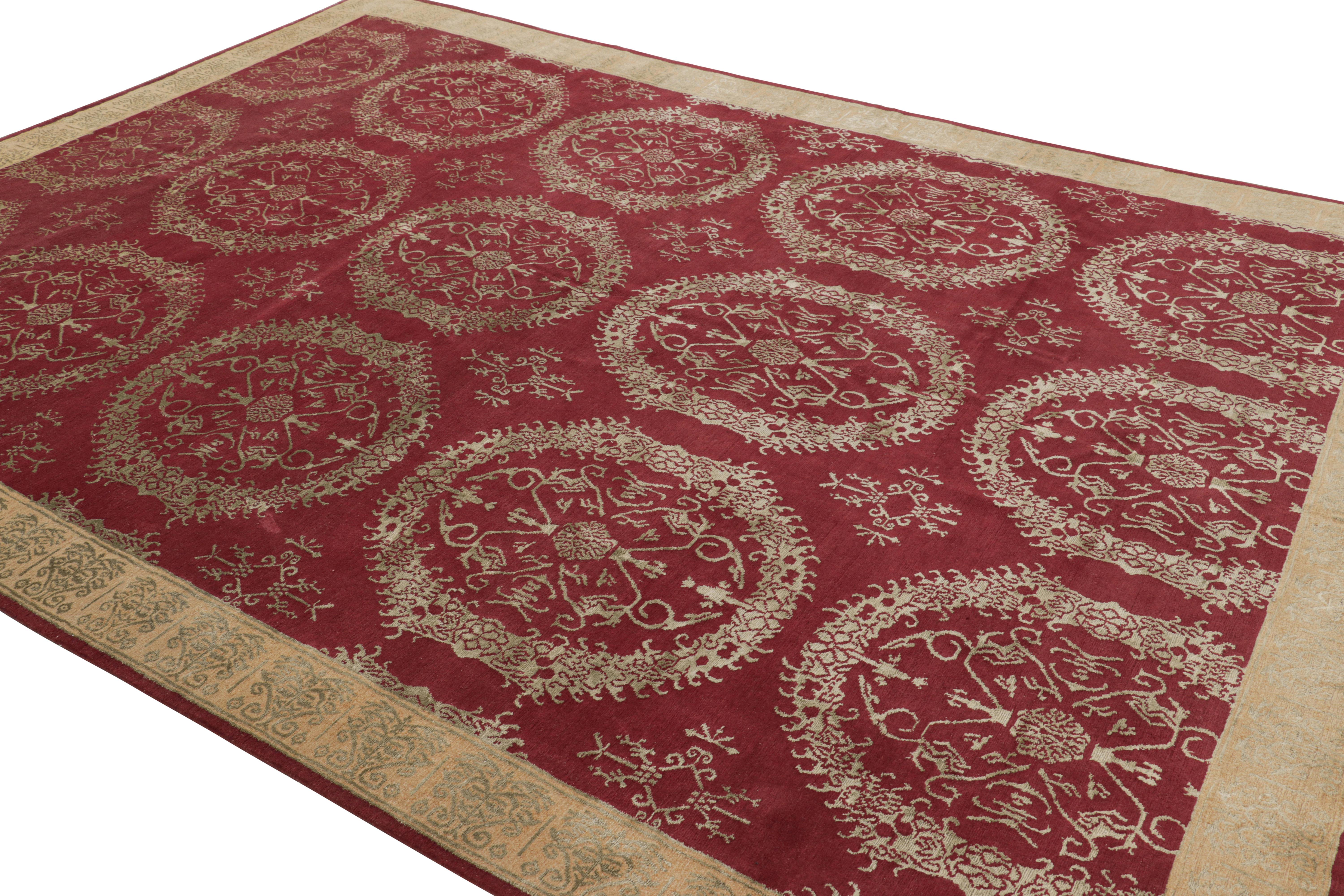 Rug & Kilim's European Style Rug in Red with Floral Medallions Catana (tapis de style européen en rouge avec médaillons floraux) Neuf - En vente à Long Island City, NY