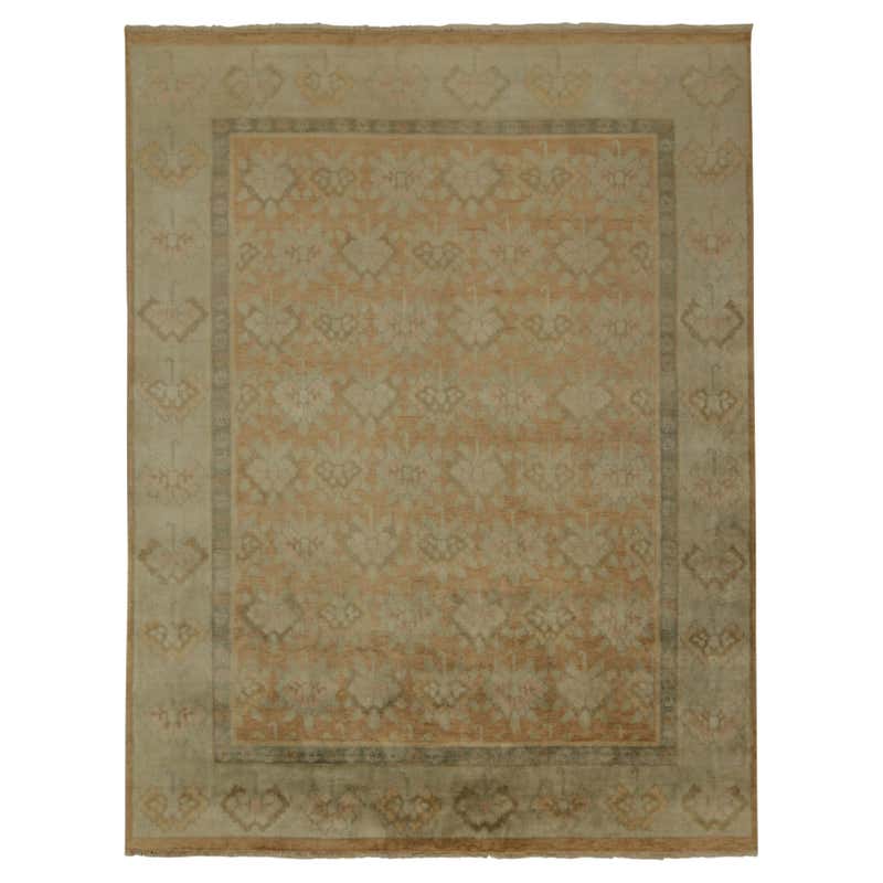 Rug and Kilim’s European Style Rug with Orange, Blue and Pink Floral ...