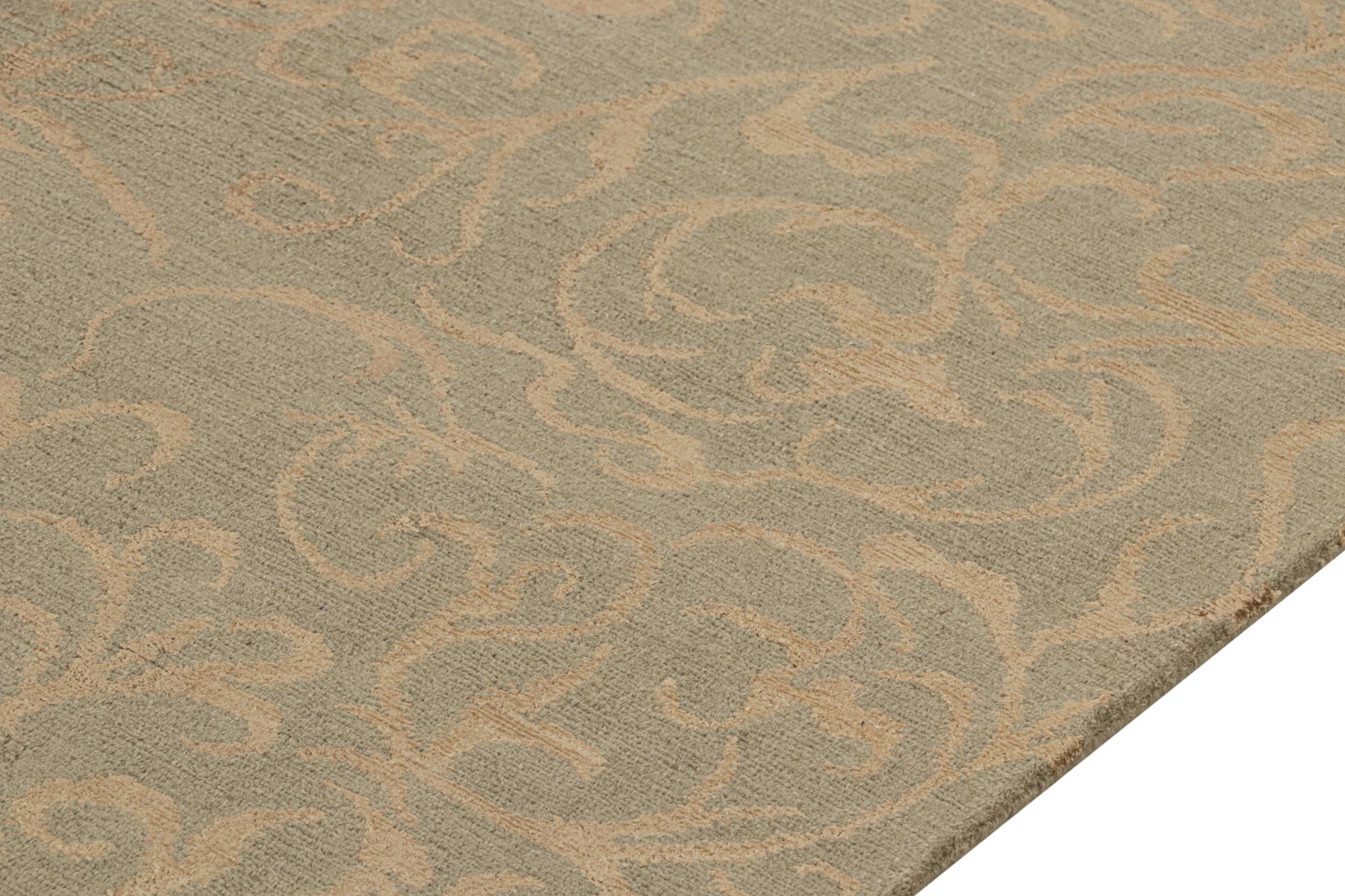 Contemporary Rug & Kilim’s European Style Runner in Beige-Brown All over Pattern For Sale