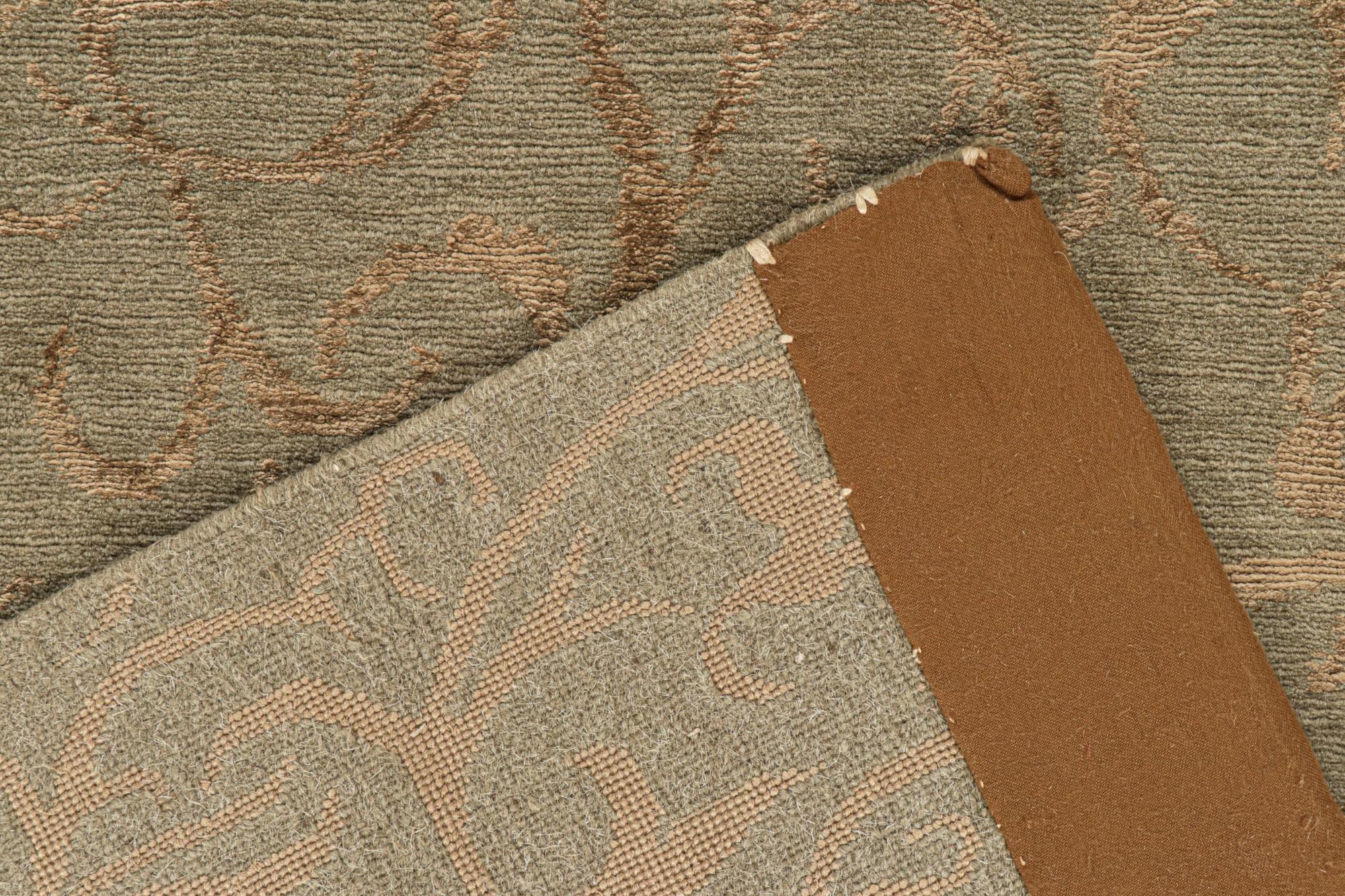 Wool Rug & Kilim’s European Style Runner in Beige-Brown All over Pattern For Sale