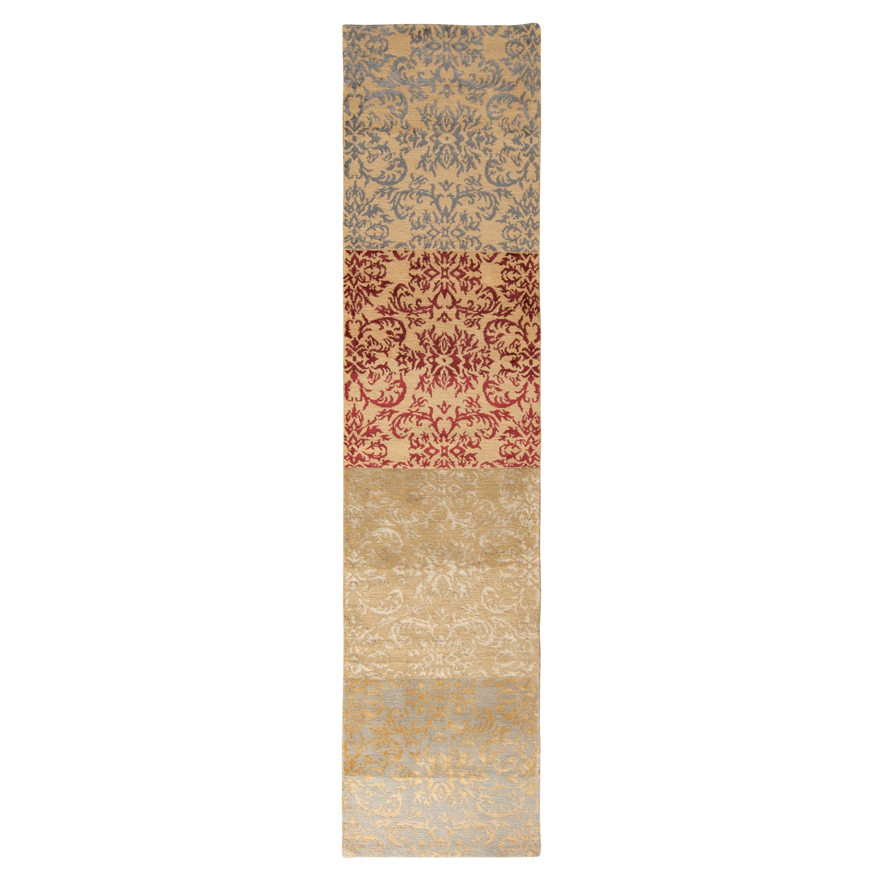 Teppich & Kilims European Style Läufer in Beige-Brown und Gold Arabesque-Muster