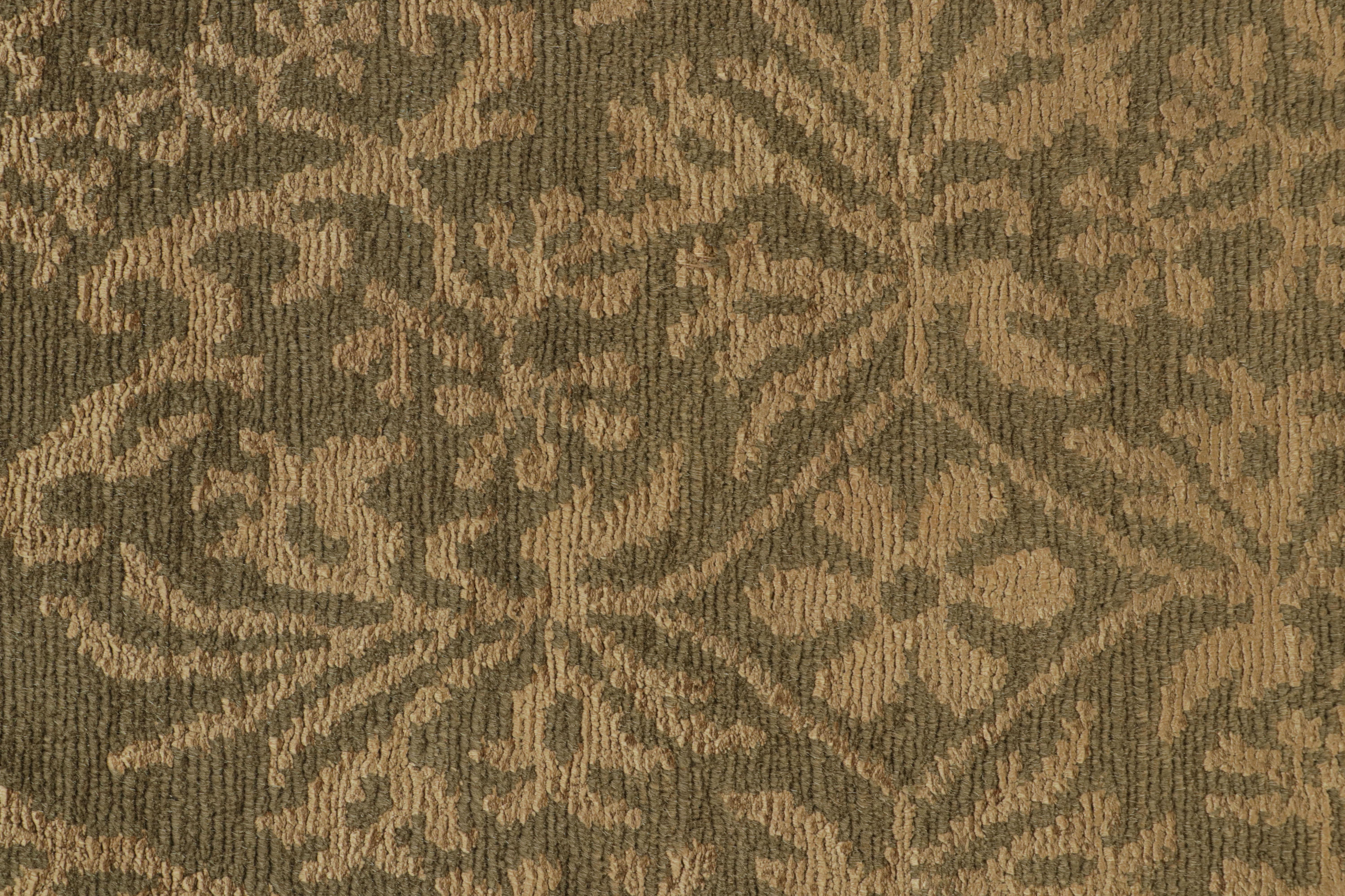 Rug & Kilim’s European Style Runner Rug in Green and Gold Florals “Cordoba” In New Condition For Sale In Long Island City, NY