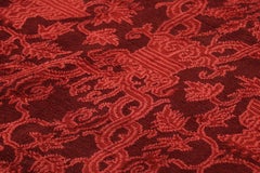 Rug & Kilim’s European Style Square Rug in Burgundy with Floral Patterns
