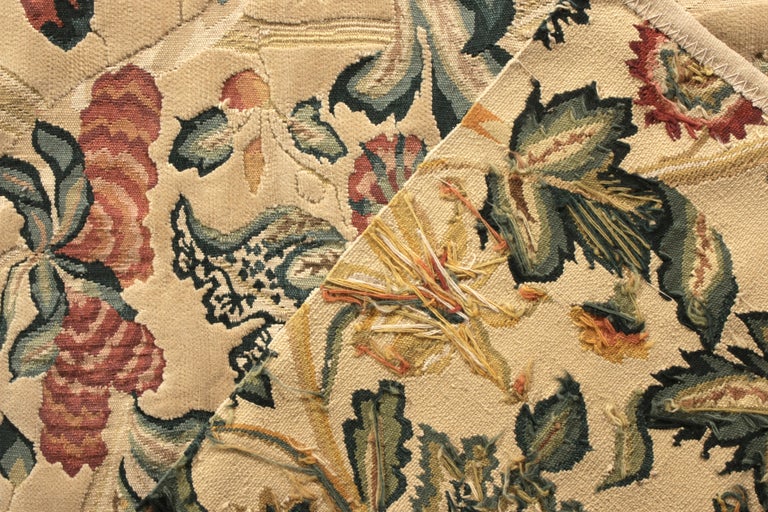 Rug and Kilim’s European Tudor Style Rug in Yellow and Green Floral ...