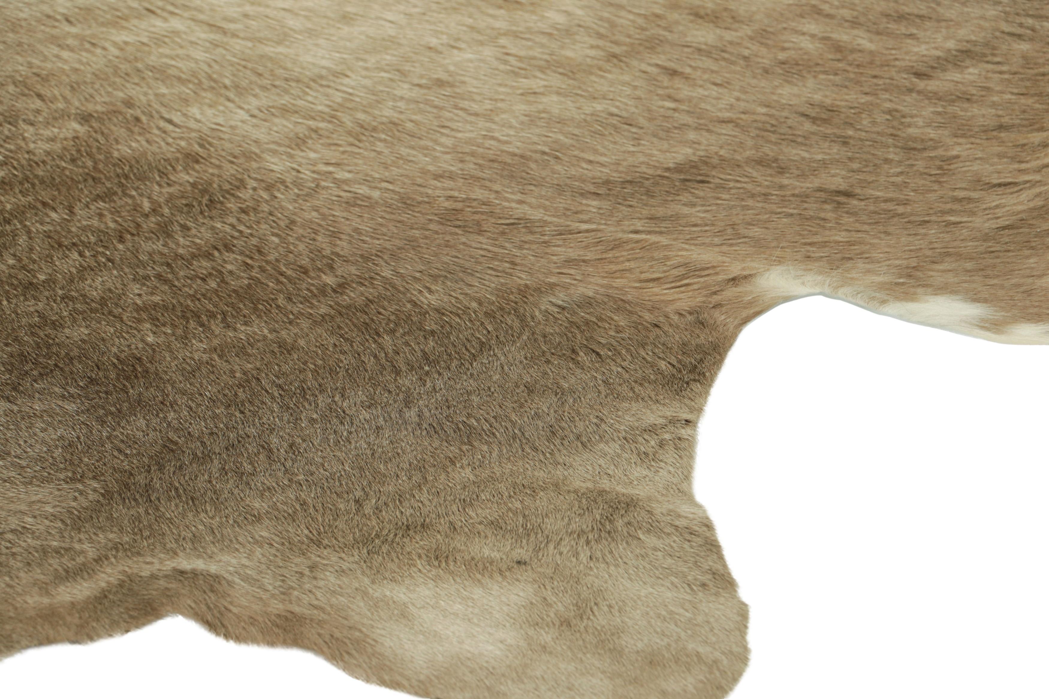 Rug & Kilim’s Extra Large Cowhide Rug in Beige-Brown and Cream Tones In New Condition For Sale In Long Island City, NY