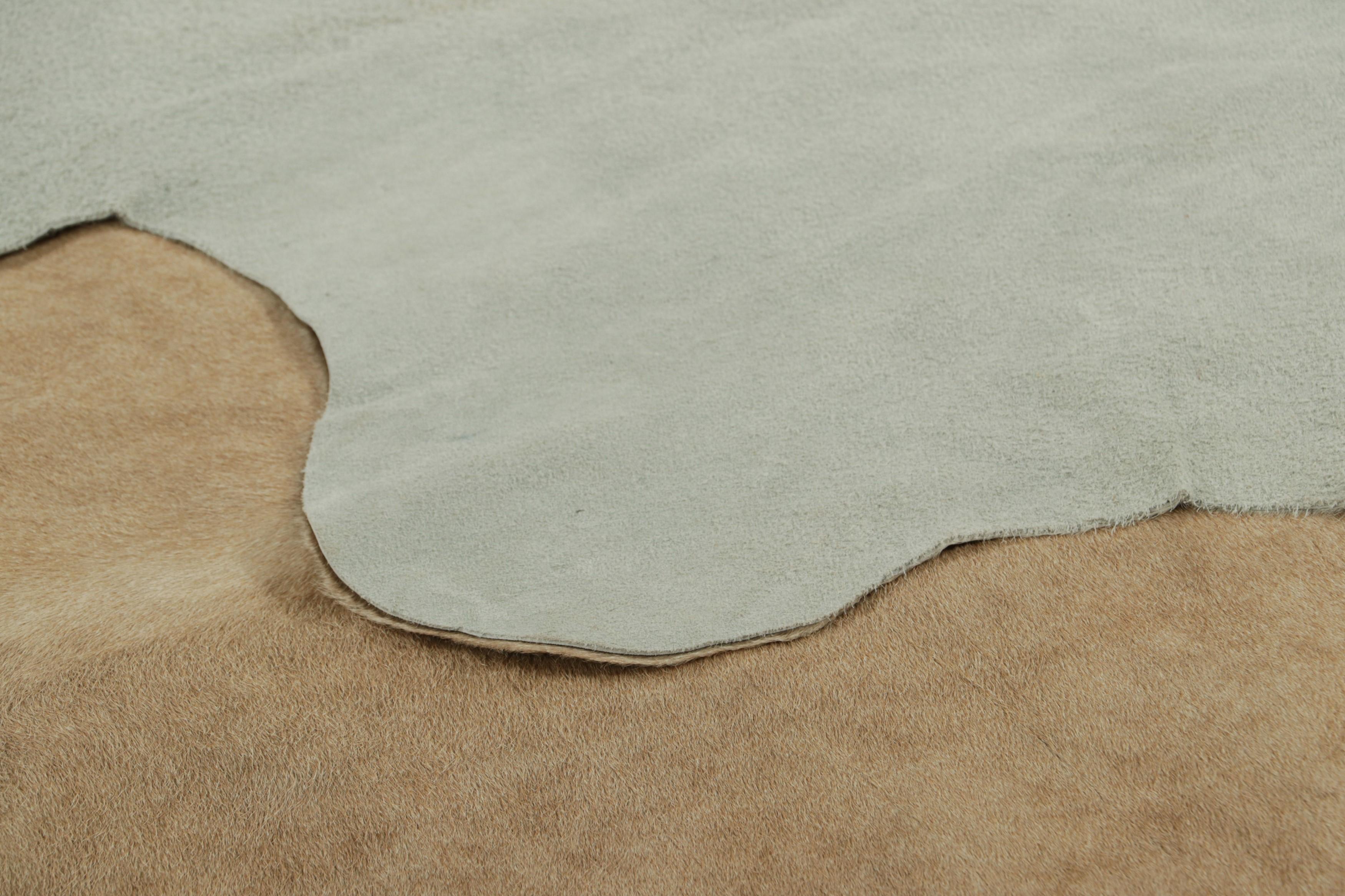 Contemporary Rug & Kilim’s Extra Large Cowhide Rug in Beige-Brown and Cream Tones