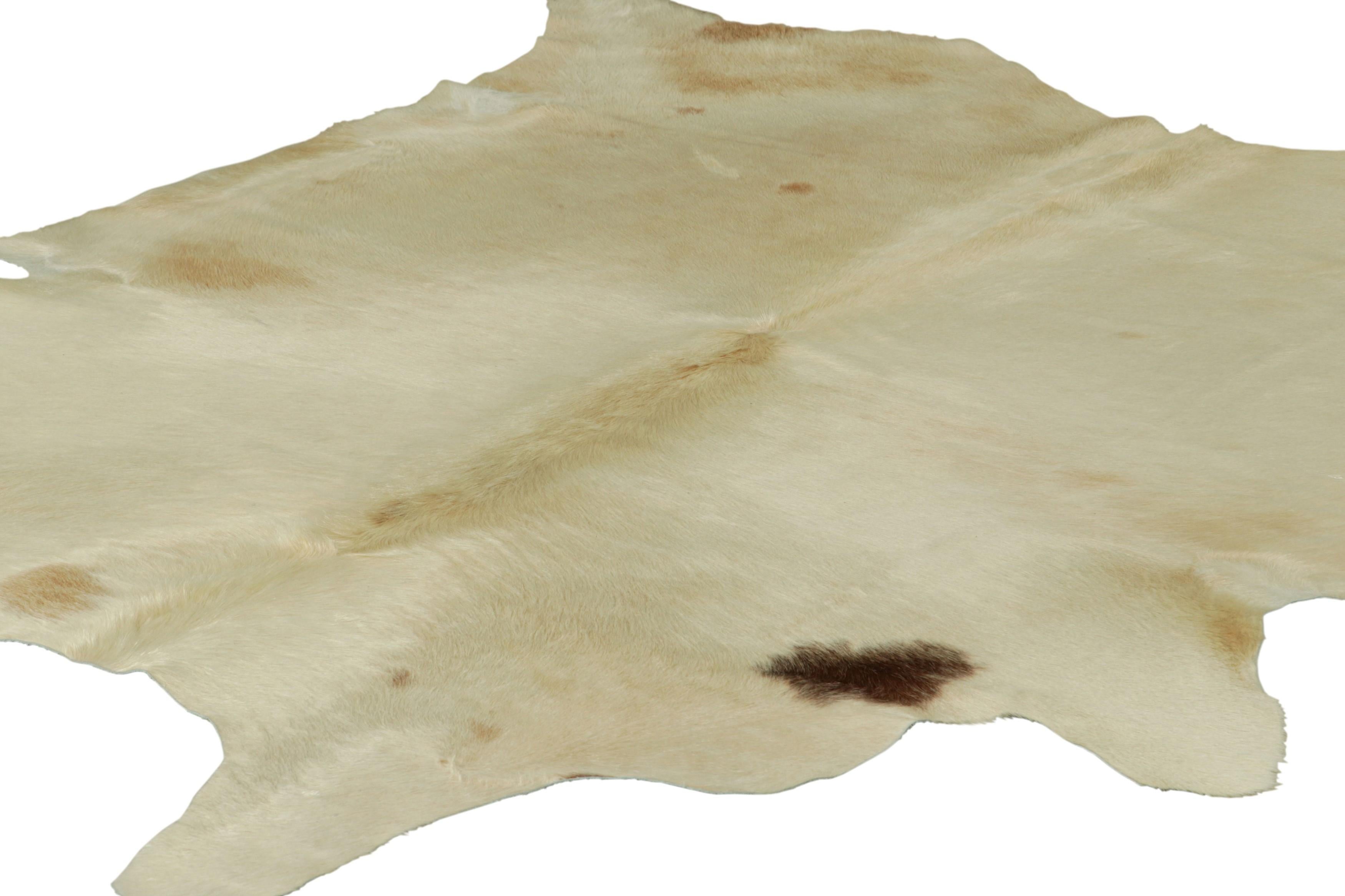 Brazilian Rug & Kilim’s Extra Large Cowhide Rug in Beige, White and Cream Tones For Sale