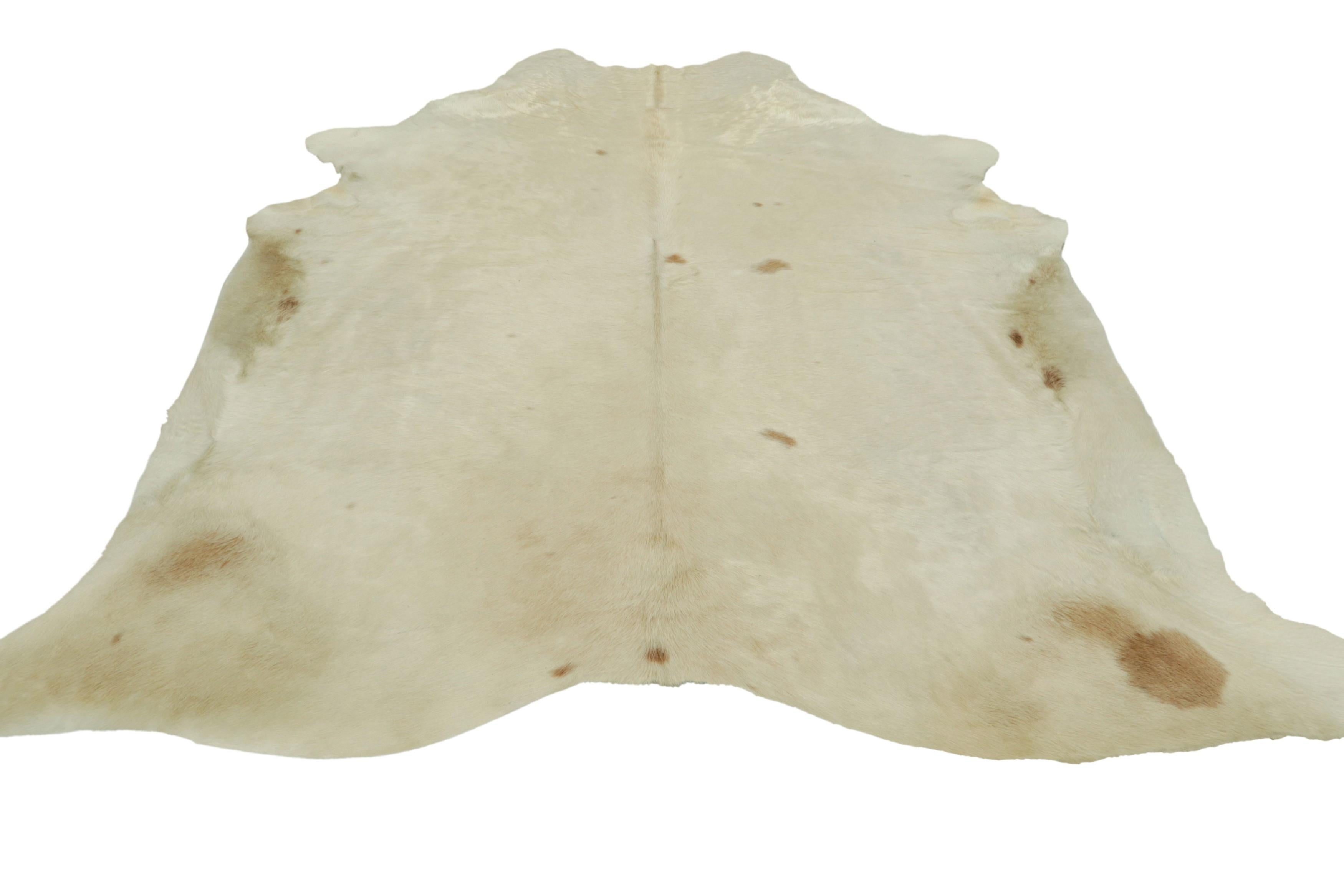Hand-Knotted Rug & Kilim’s Extra Large Cowhide Rug in Beige, White and Cream Tones For Sale
