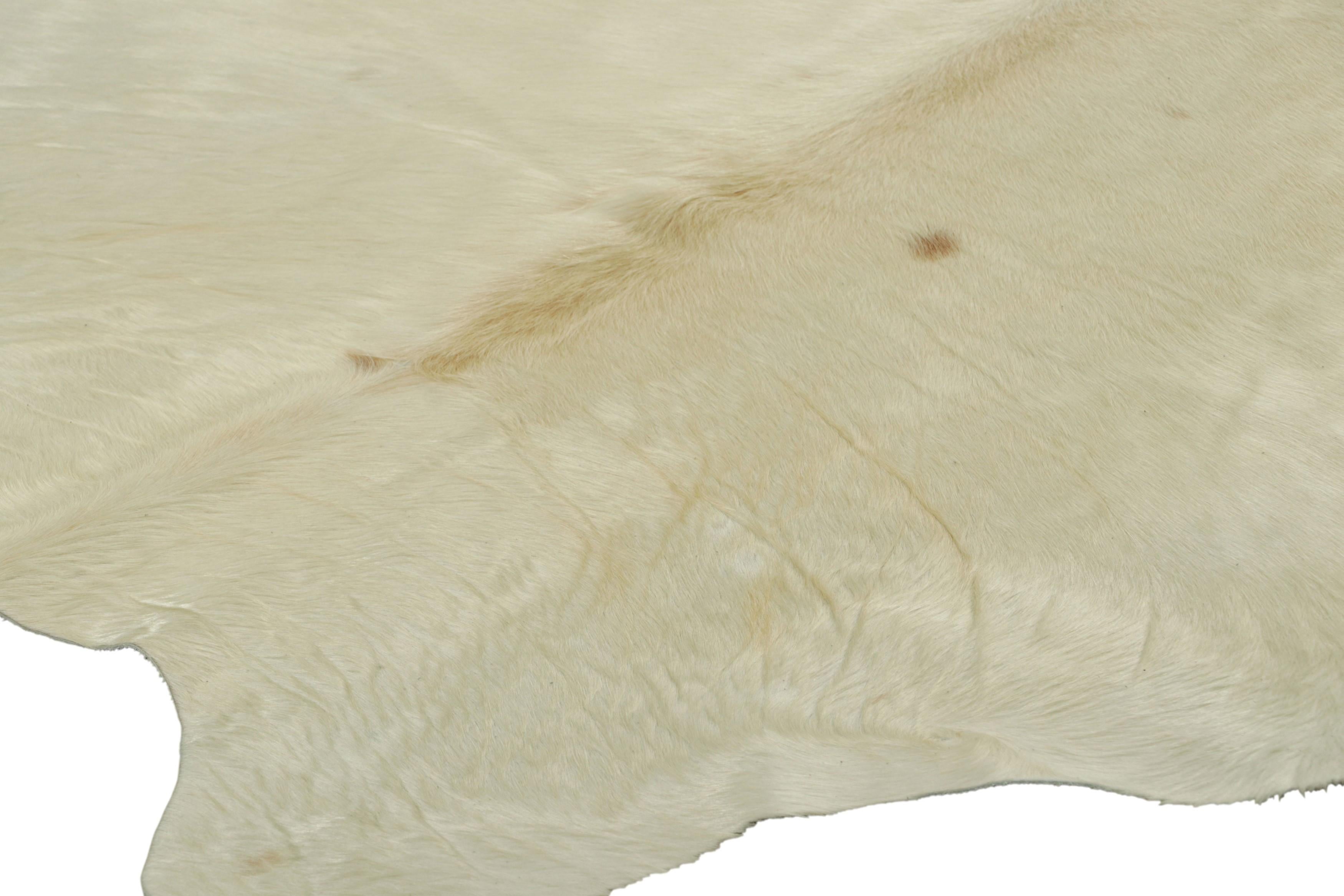 Rug & Kilim’s Extra Large Cowhide Rug in Beige, White and Cream Tones In New Condition For Sale In Long Island City, NY