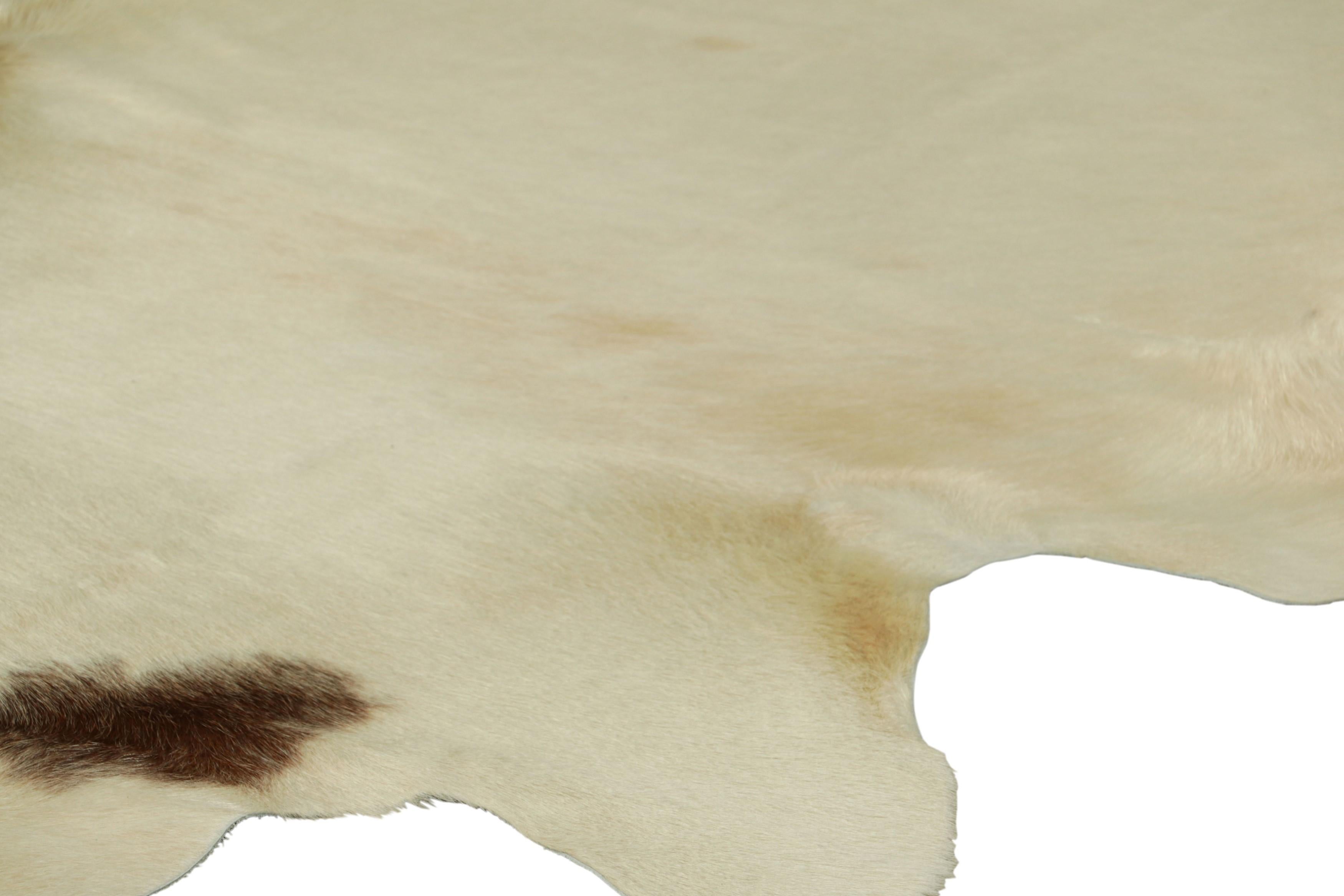 Rug & Kilim’s Extra Large Cowhide Rug in Beige, White and Cream Tones In New Condition For Sale In Long Island City, NY