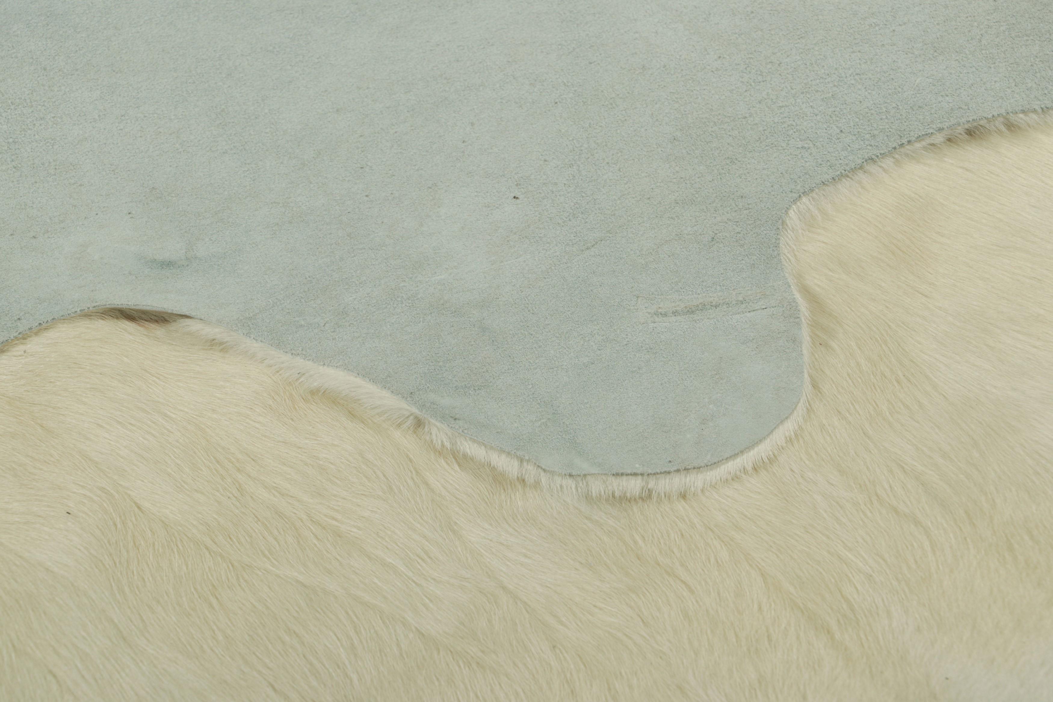 Contemporary Rug & Kilim’s Extra Large Cowhide Rug in Beige, White and Cream Tones For Sale