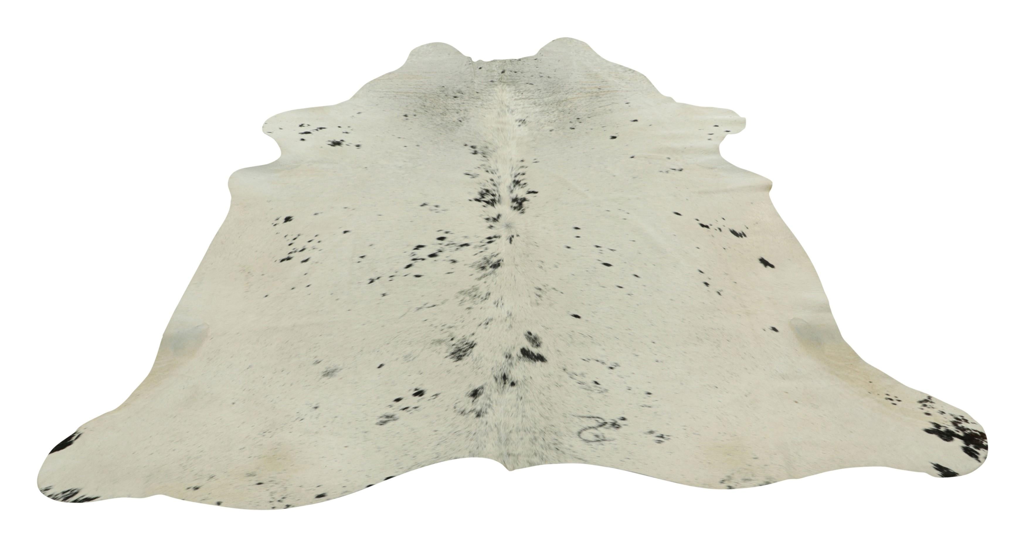 Hand-Knotted Rug & Kilim’s Extra Large Cowhide Rug in Black, White and Cream Tones For Sale