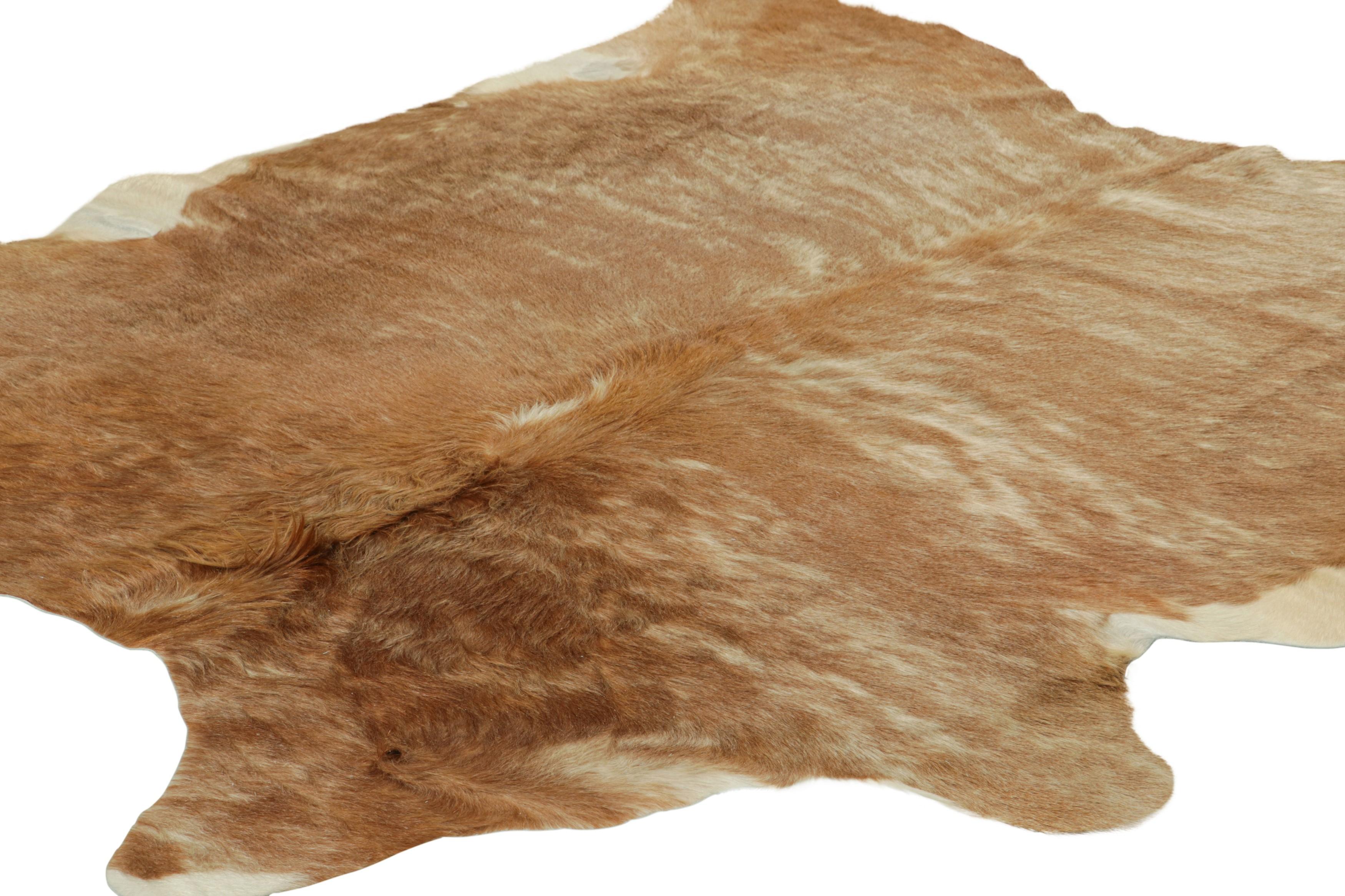 Brazilian Rug & Kilim’s Extra Large Cowhide Rug in Brown and White Tones For Sale