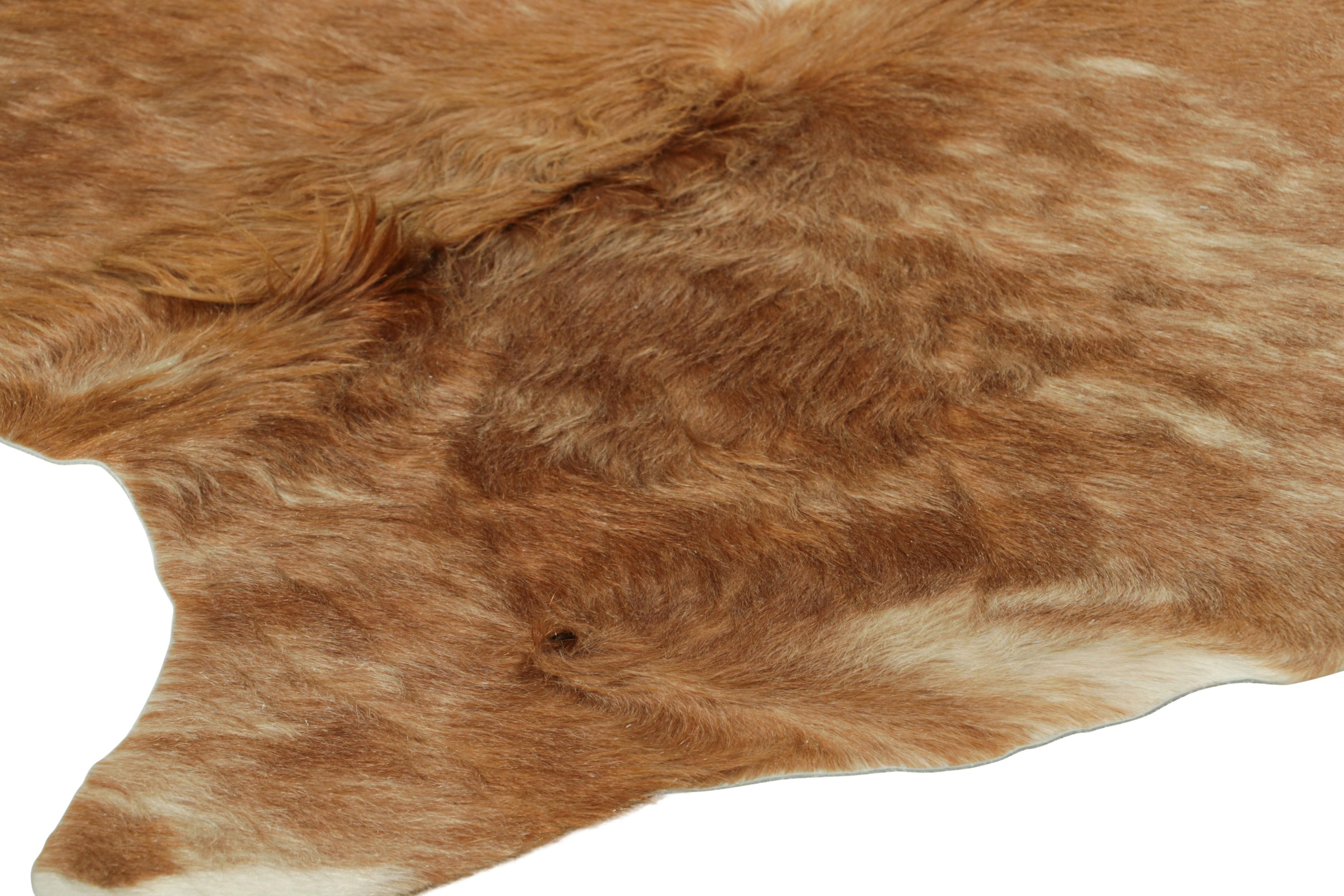 Rug & Kilim’s Extra Large Cowhide Rug in Brown and White Tones In New Condition For Sale In Long Island City, NY