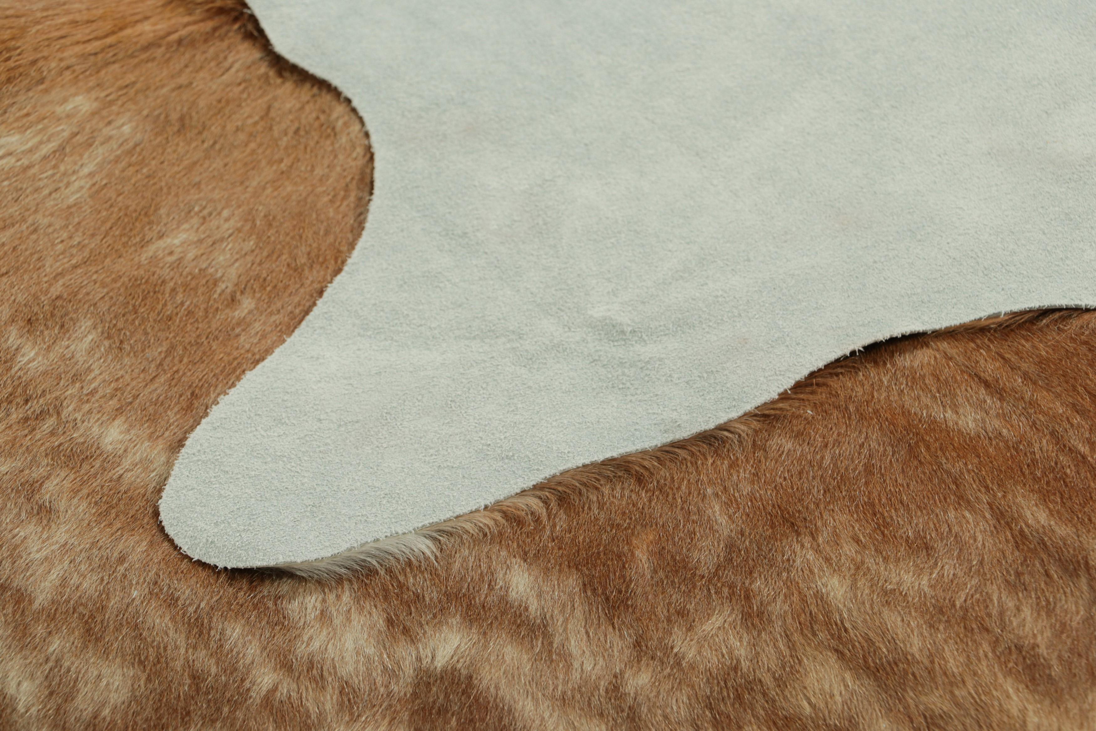 Contemporary Rug & Kilim’s Extra Large Cowhide Rug in Brown and White Tones For Sale