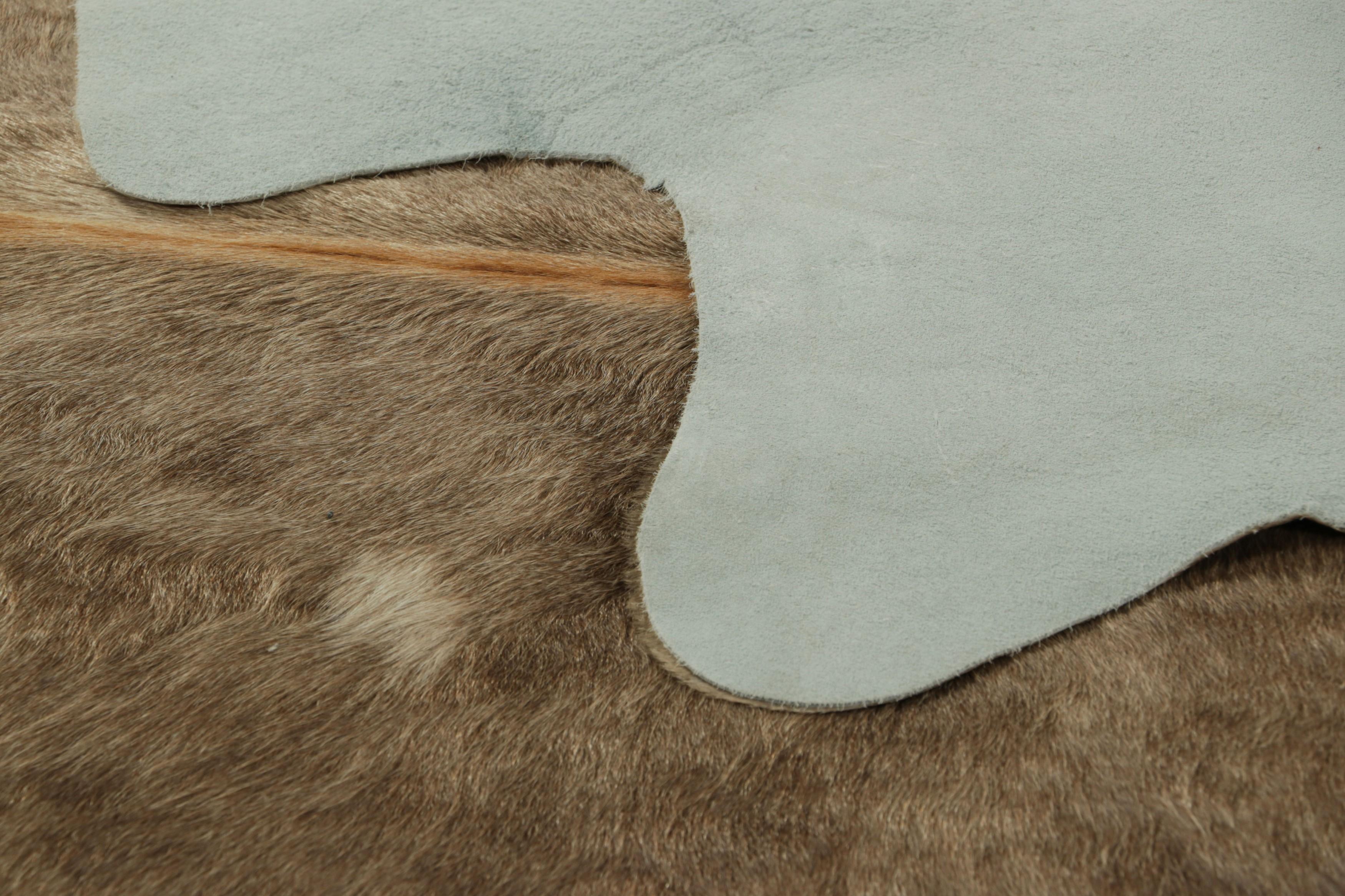 Contemporary Rug & Kilim’s Extra Large Cowhide Rug in Brown and White Tones For Sale