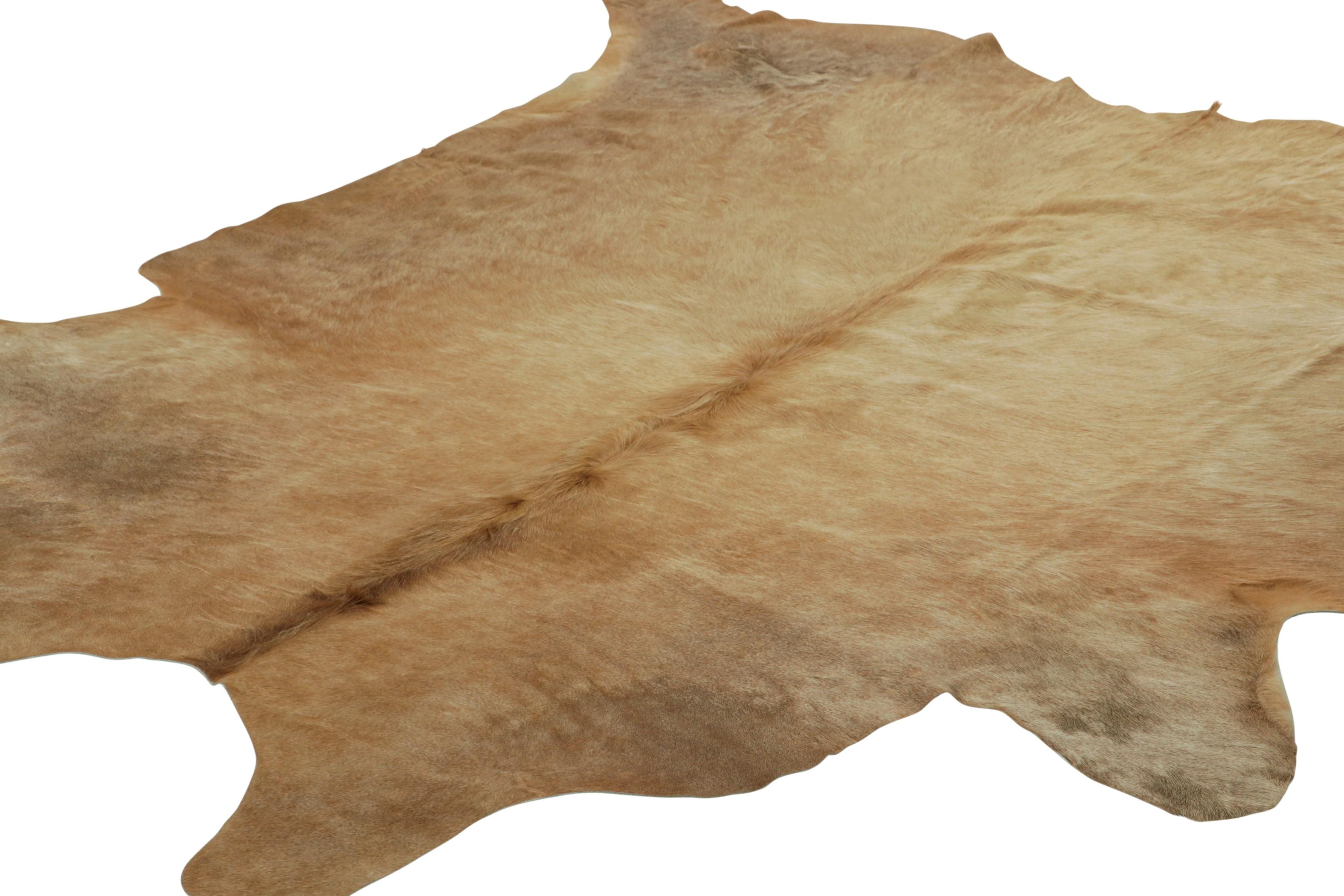 Brazilian Rug & Kilim’s Extra Large Cowhide Rug in Brown, Gray and White Tones For Sale