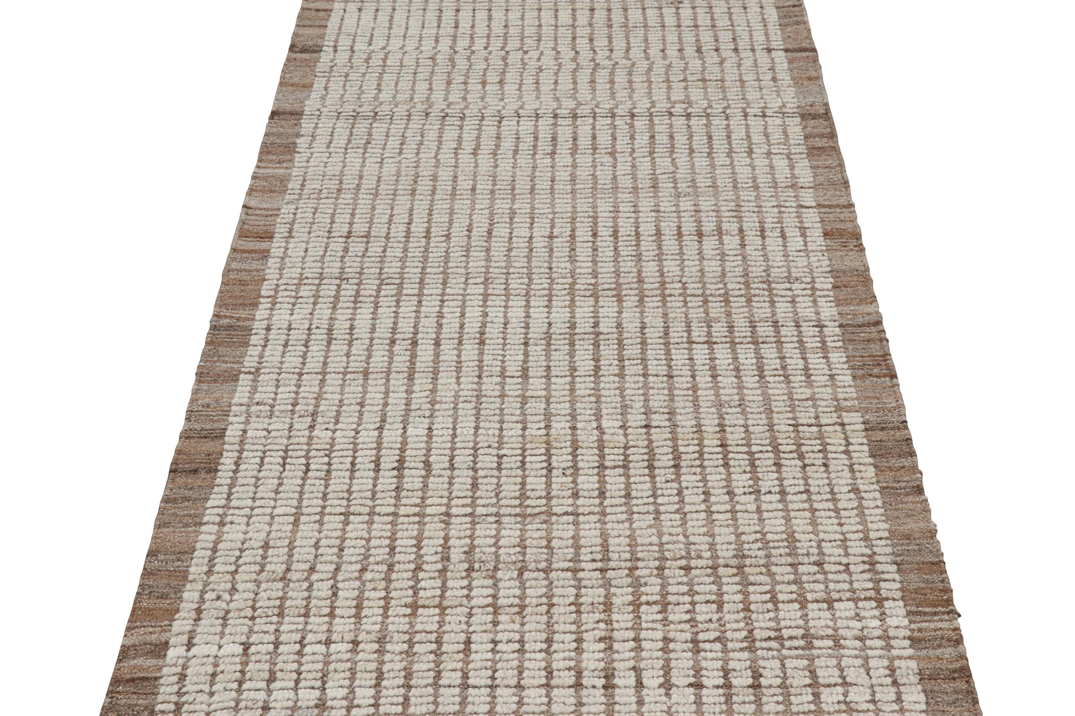 Handwoven in wool, this extra-long 3x13 Kilim runner is an exciting addition to both the Kilim & Flat Weave and Textural rug collections by Rug & Kilim. This particular line features rugs with a play of both pile and flatweave together, with a