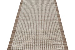 Rug & Kilim’s Extra-Long Kilim Runner Rug with White Textural Stripes and Striae