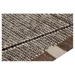 Rug & Kilim’s Extra-Long Runner Rug in Beige-Brown with Stripes and Striae
