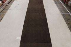 Rug & Kilim’s Extra-Long Runner Rug in Textural Monochrome Brown