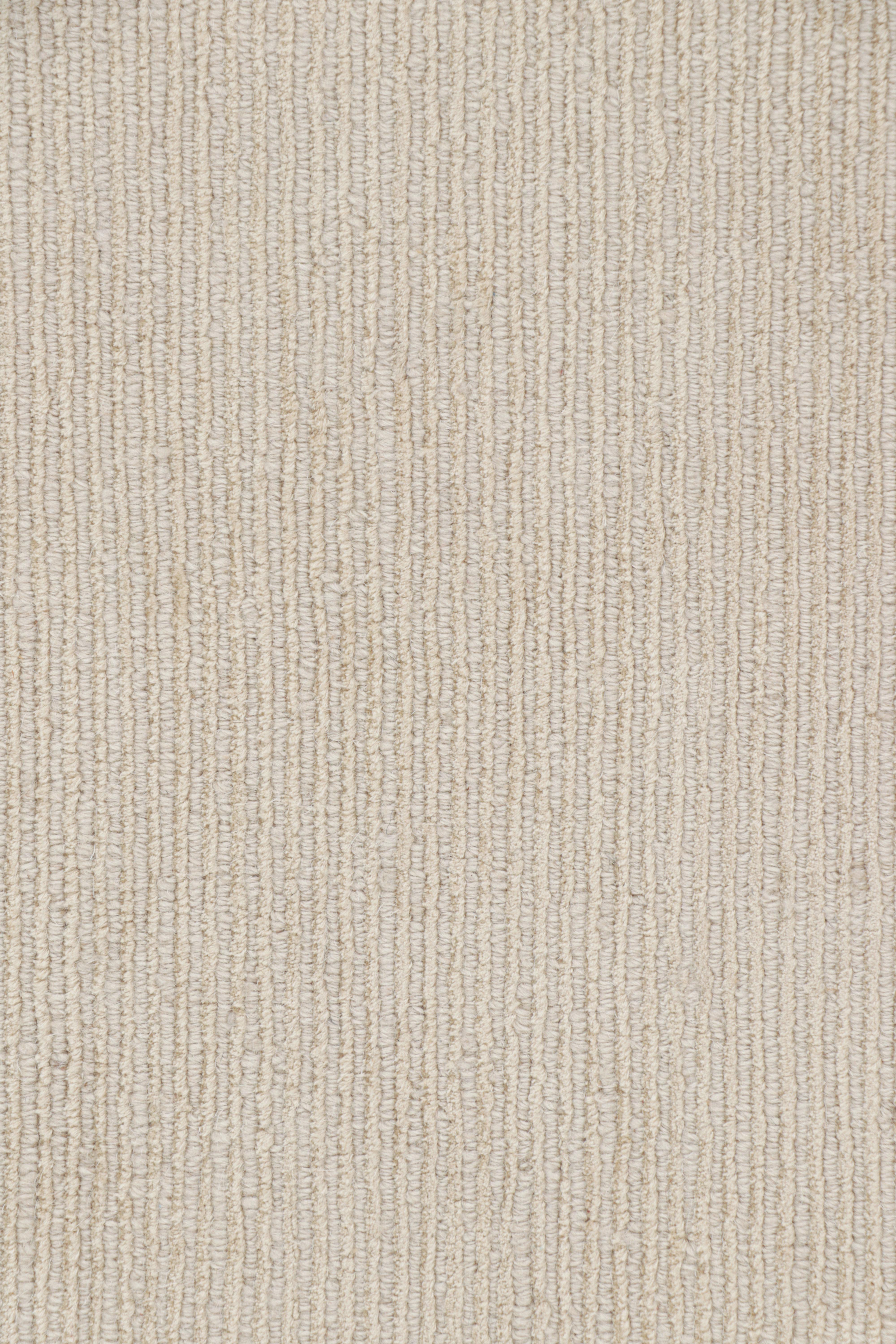 Rug & Kilim’s Extra-Long Runner Rug in Textured Monochrome White Tones & Striae In New Condition For Sale In Long Island City, NY