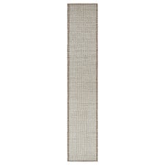 Rug
Kilim
s Extra-Long Runner, Massivteppich in Weiß und Beige mit Strukturstreifen