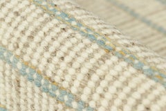 Rug & Kilim’s Flatweave Custom Rug Sample, Gradience Taupe and Blue Stripes