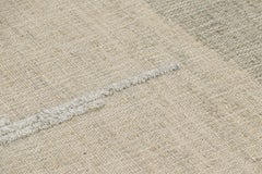 Rug & Kilim’s Flatweave Rug in Beige-Brown with Green & White Geometric Patterns