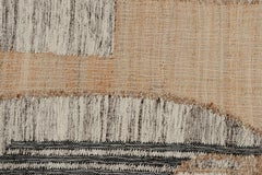 Rug & Kilim’s Flatweave Runner with Beige, Cream, and Black Geometric Patterns