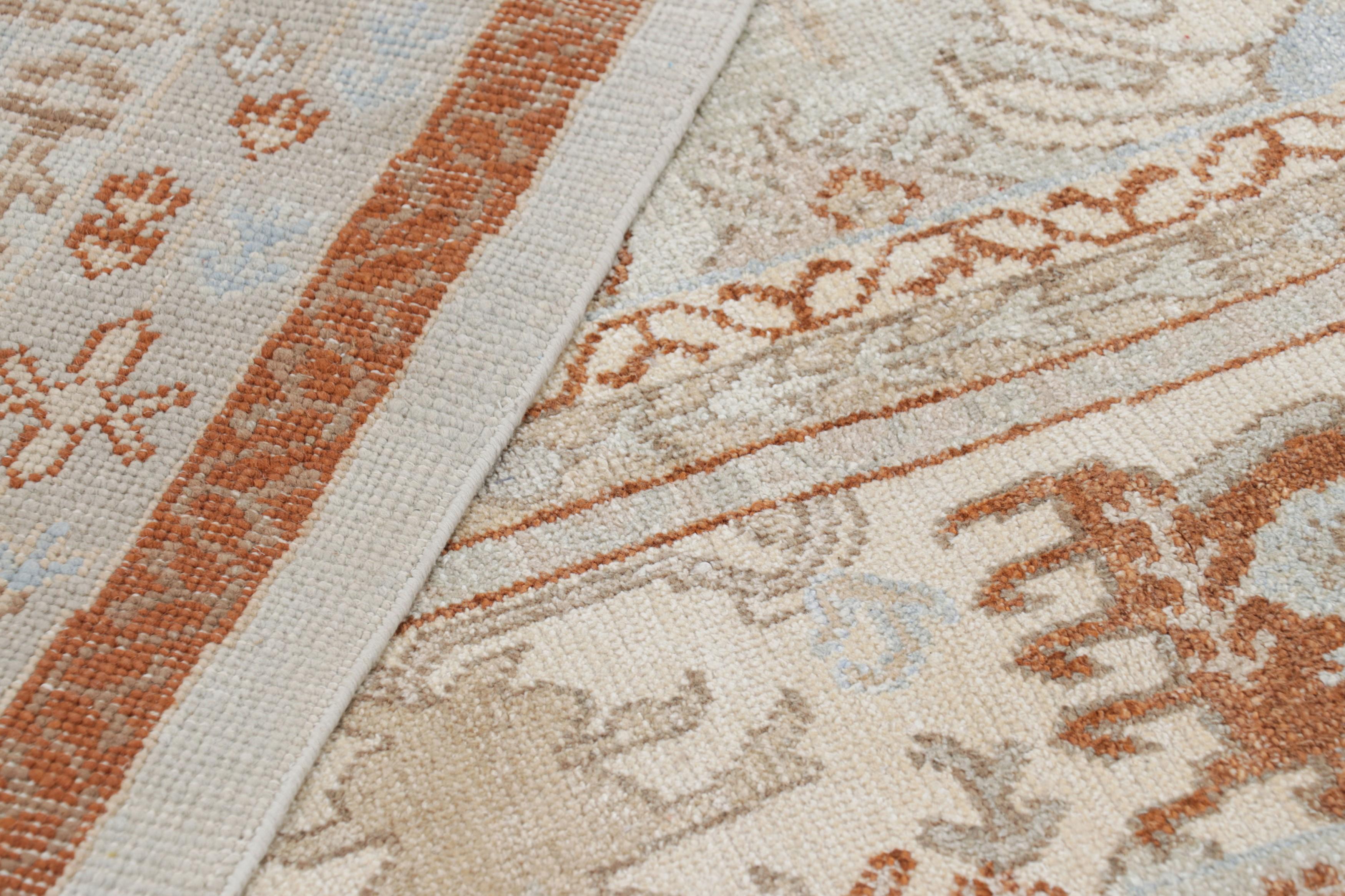 Rug & Kilim's Floral Oushak Style Square Rug in Light Blue with Floral Patterns (tapis carré floral de style Oushak en bleu clair avec des motifs floraux) en vente 2