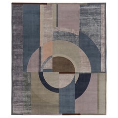 Rug & Kilim's French Art Deco-Inspired Rug in Blues with Bold Geometric Collage
