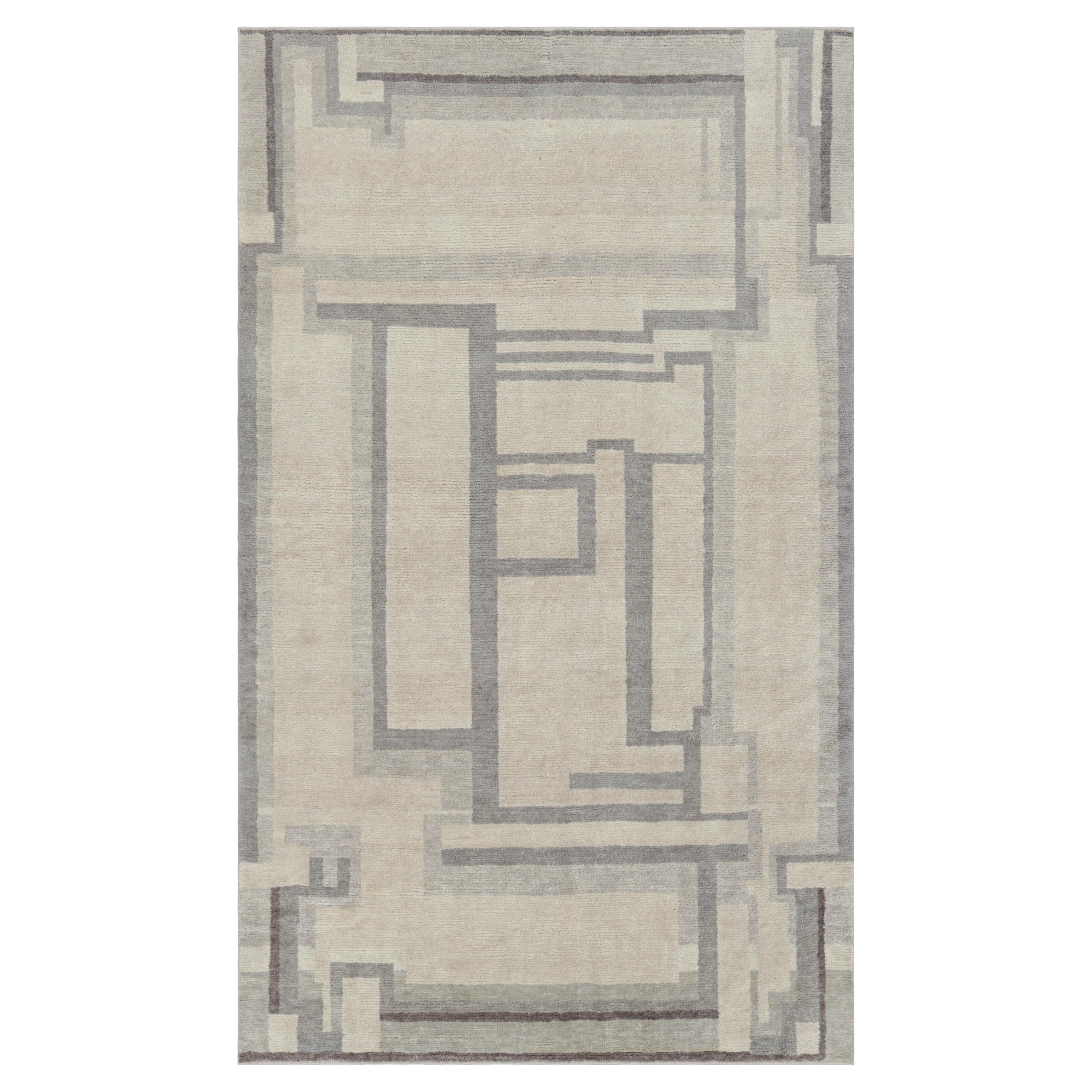 Rug & Kilim’s French Art Deco Style Custom Rug Design with Geometric Patterns