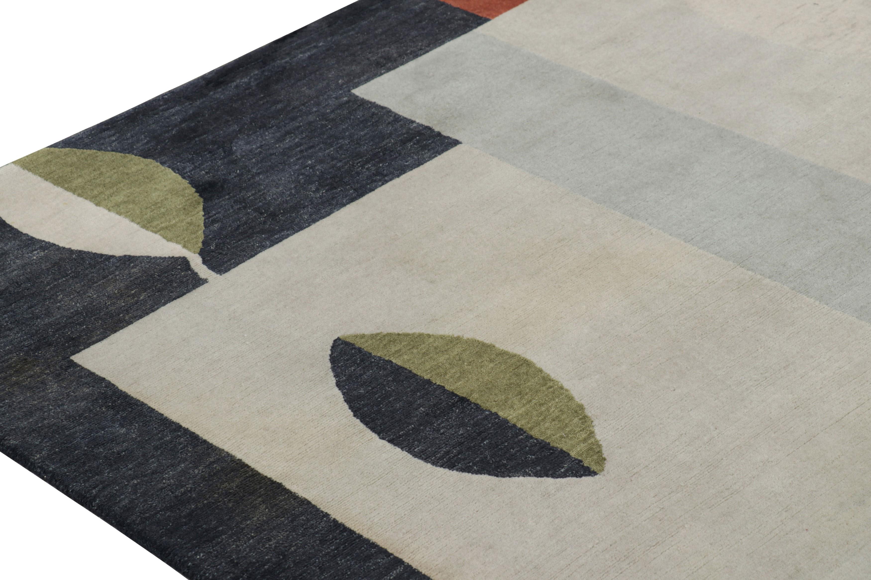 Rug & Kilims französischer Galerie-Teppich im Art-Déco-Stil mit grauen, geometrischen Mustern im Zustand „Neu“ im Angebot in Long Island City, NY