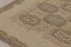 Rug & Kilims französischer Teppich im Art-Déco-Stil in Beige-Braun mit geometrischen Mustern