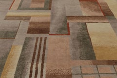 Rug & Kilim’s French Art Deco Style Rug in Beige-Brown with Geometric Patterns