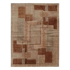 Rug
Kilims französischer Teppich im Art-Déco-Stil in Beige-Braun mit geometrischen Mustern