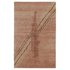 Rug 
Kilim’s French Art Deco Style Rug in Beige 
Pink with Stylized Skyscraper