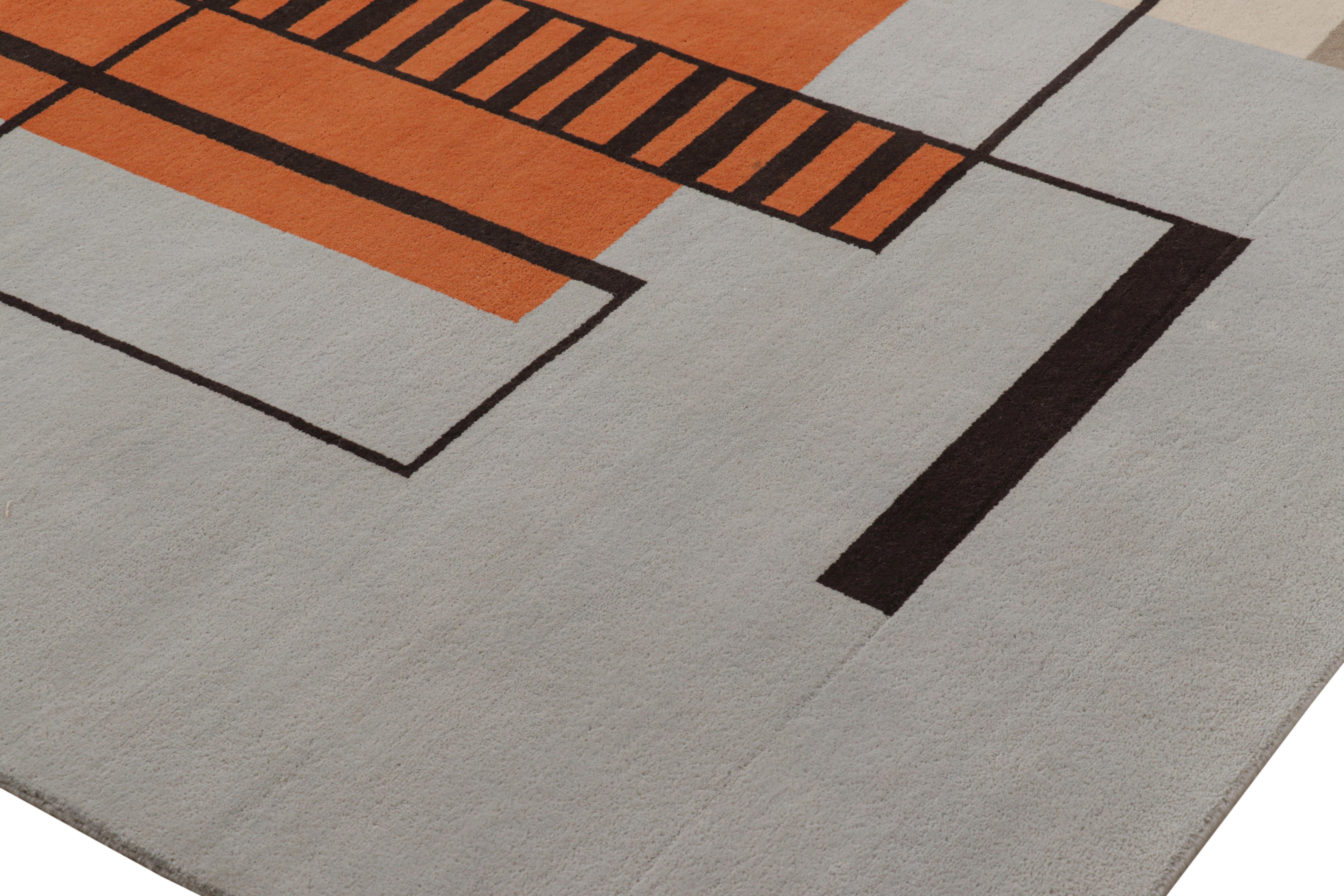 XXI secolo e contemporaneo Rug & Kilim è un tappeto in stile Art Deco francese in blu e beige con motivi geometrici in vendita