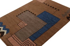 Rug & Kilim’s French Art Deco style rug in Brown with Geometric Patterns