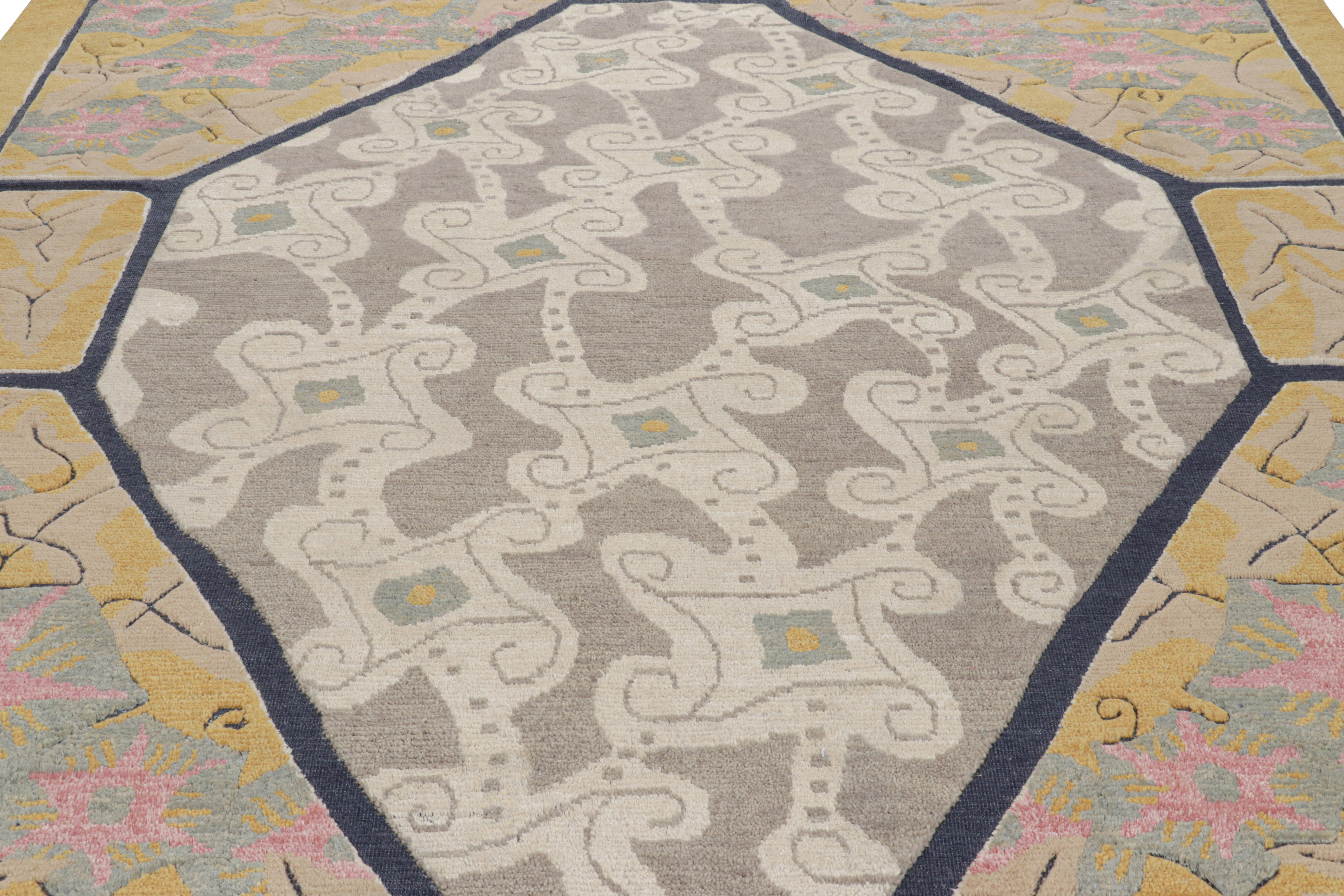 This hand-knotted wool 8x10 rug is from the French Art Deco rug collection by Rug & Kilim—inspired by period pieces and works of 1920s European style moderne.

On the Design: 

Admirers of the craft will appreciate a subtle refinement in the detail