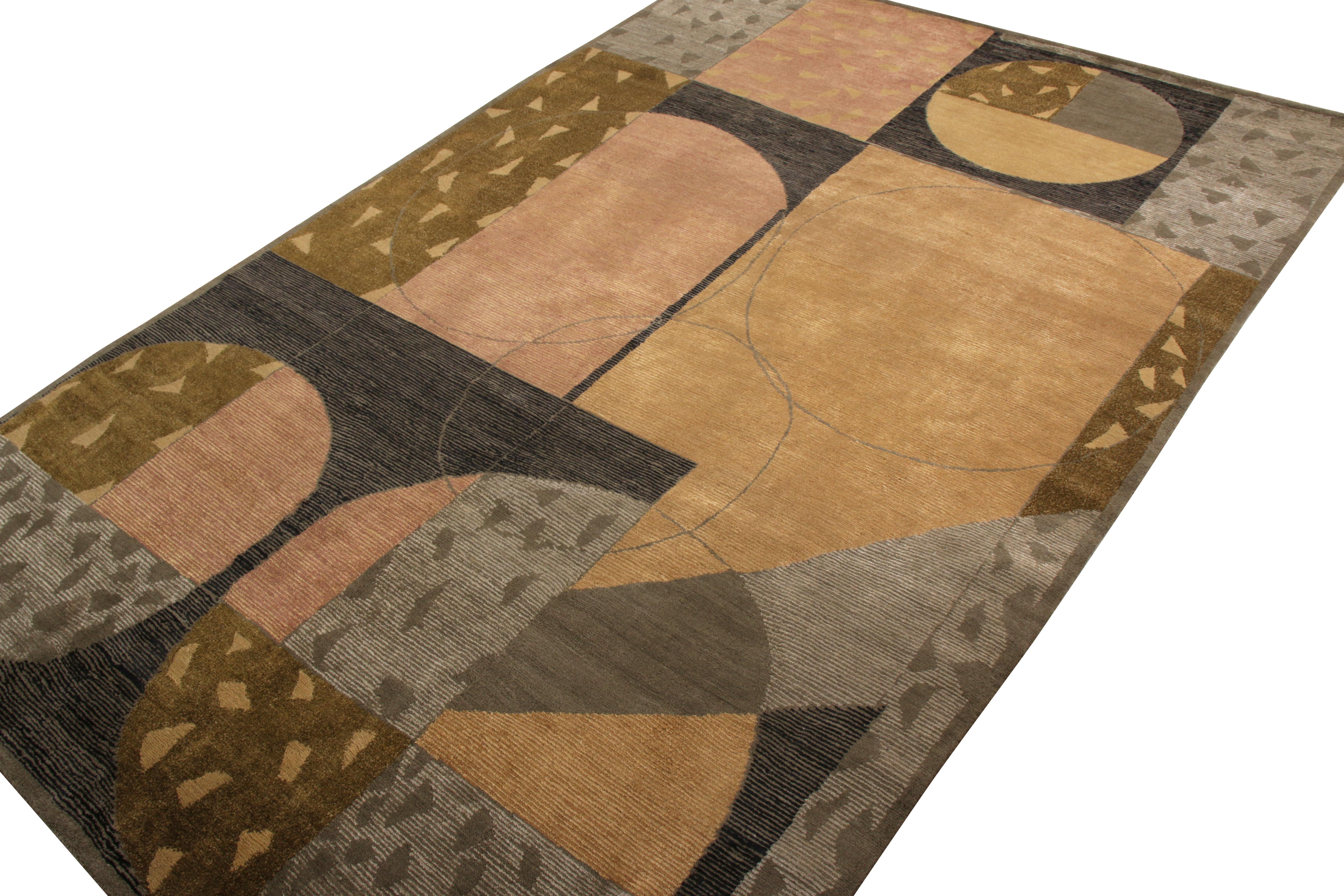 Népalais Rug & Kilim's French Art Deco Style Rug in Modern Geometric Style (tapis français de style Art déco dans un style géométrique moderne) en vente
