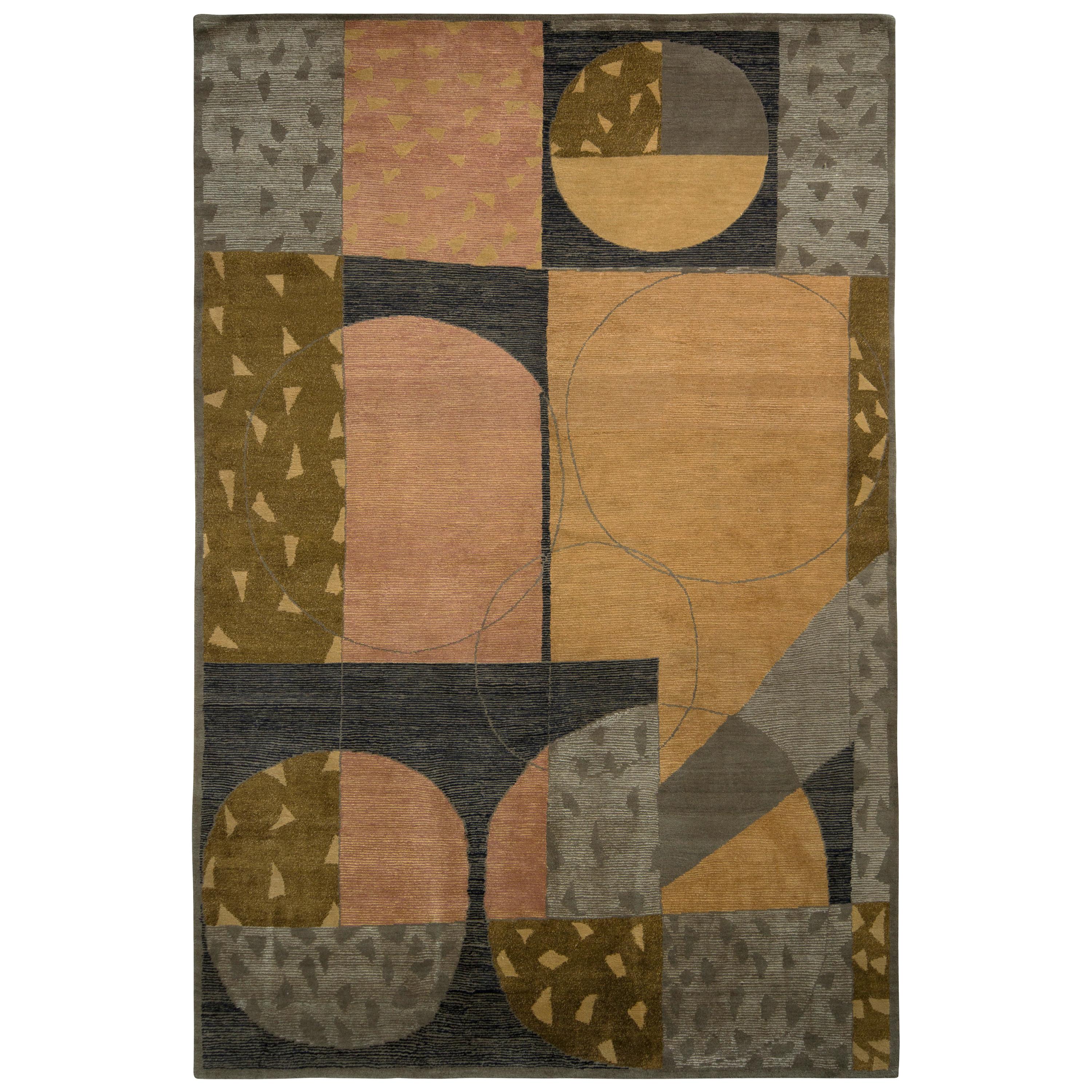Rug & Kilim's French Art Deco Style Rug in Modern Geometric Style For Sale
