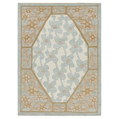 Rug & Kilim’s French Art Deco Style Rug in White with Colorful Geometric Pattern