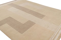 Rug & Kilim’s French Art Deco style Rug with Beige-Brown Patterns