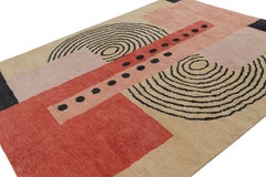 Rug & Kilim’s French Art Deco style Rug, with Pink and Black Geometric Patterns