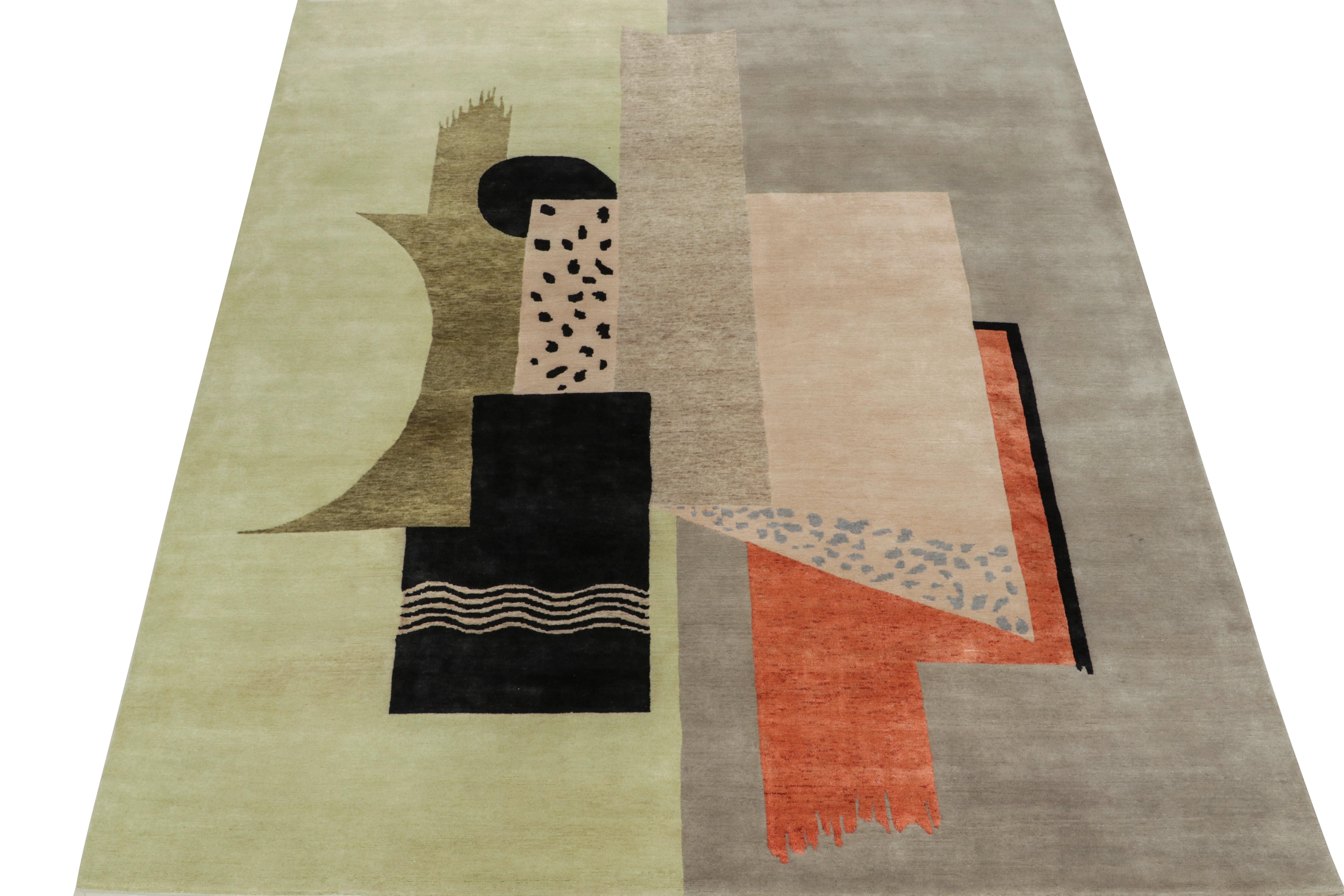 This 8x10 rug is the next addition to Rug & Kilim’s classic-inspired French Deco Collection. Hand-knotted in wool, silk and cotton, its design draws on the titular Art Deco rug styles of the 1920s in a new high-end quality.

Further on the Design: