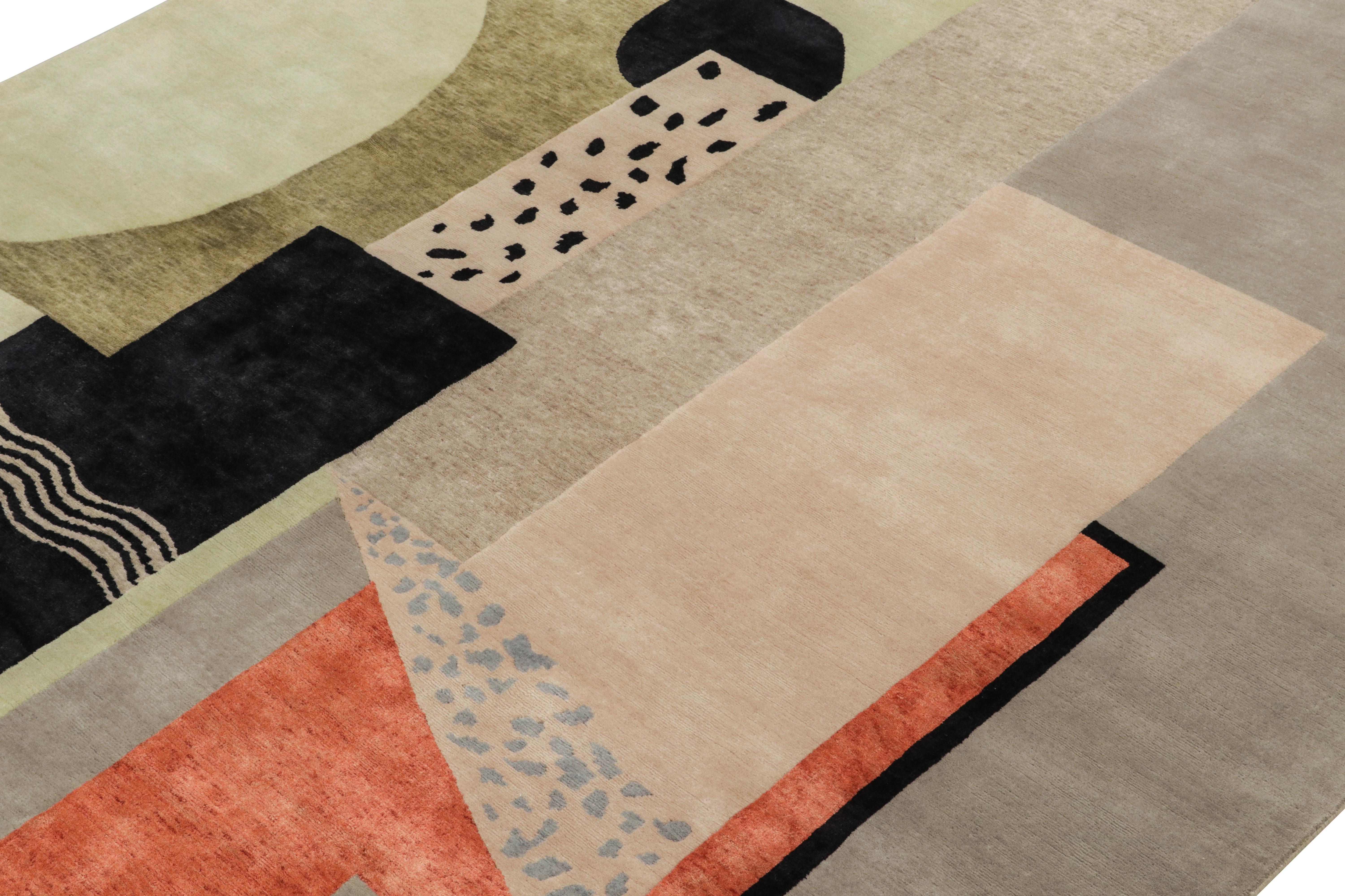 Französischer Art-Déco-Teppich von Rug & Kilim mit polychromen geometrischen Mustern (Indisch) im Angebot